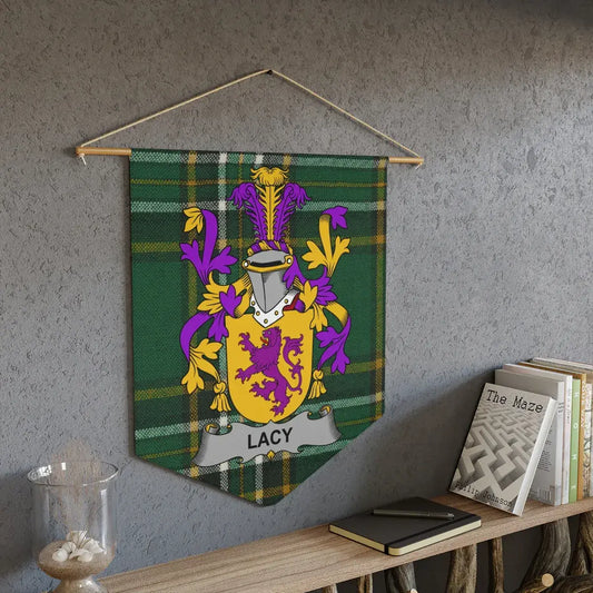 Lacy Family Crest Plaid Background Wall Hanging product