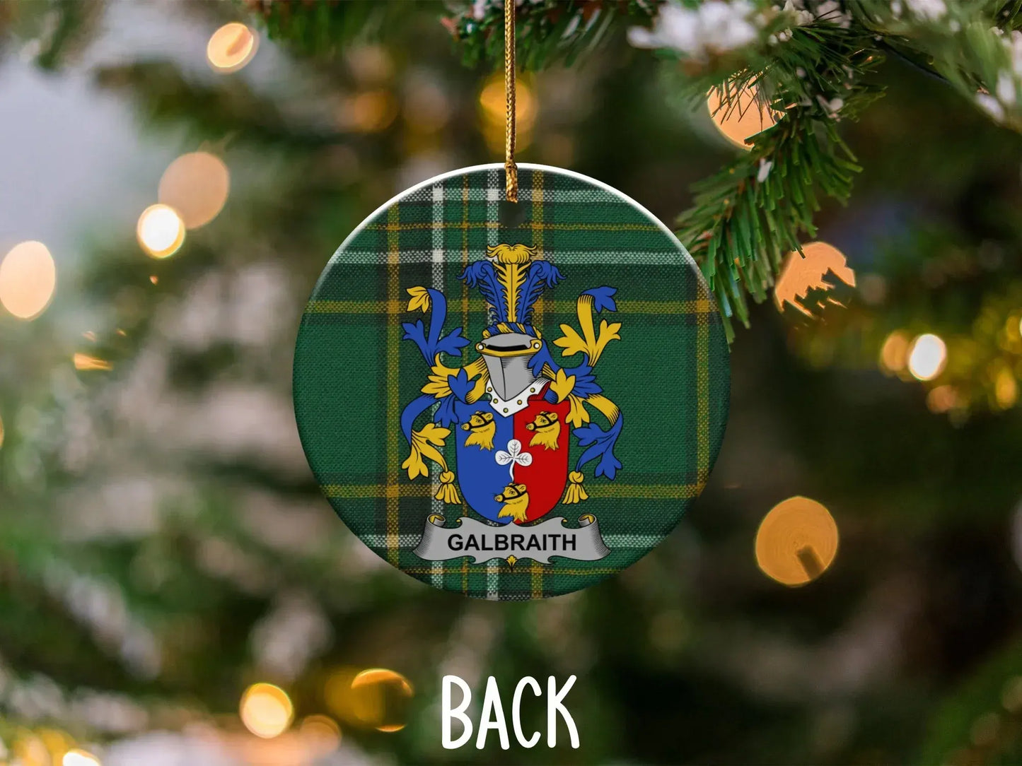 Galbraith Family Crest Round Christmas Ornament product type