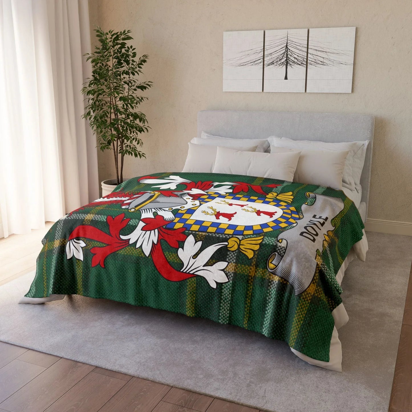Doyle Surname Irish Coat Of Arms Tartan Blanket