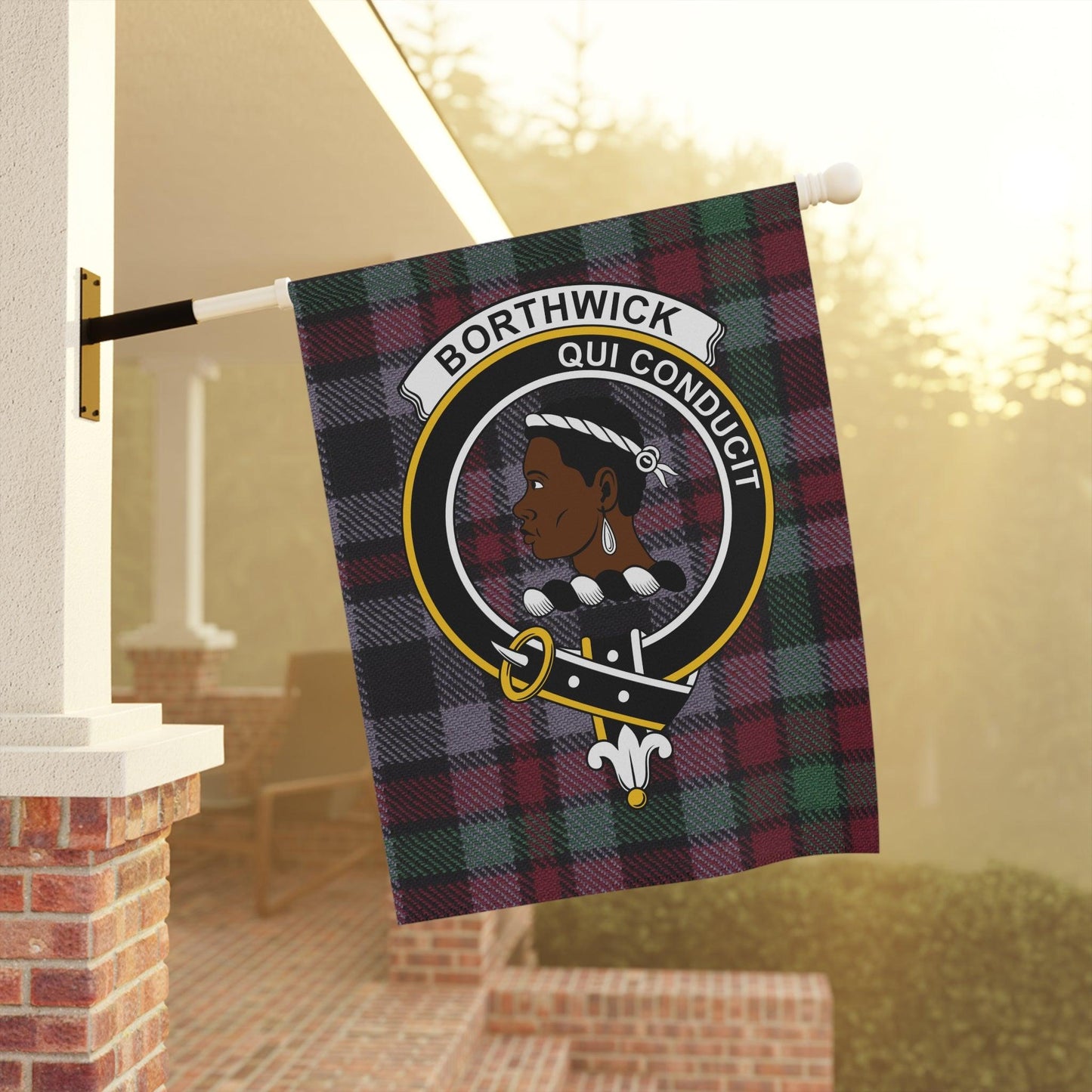Borthwick Clan Scottish Tartan Garden Flag - Celtic Ancestry Gifts