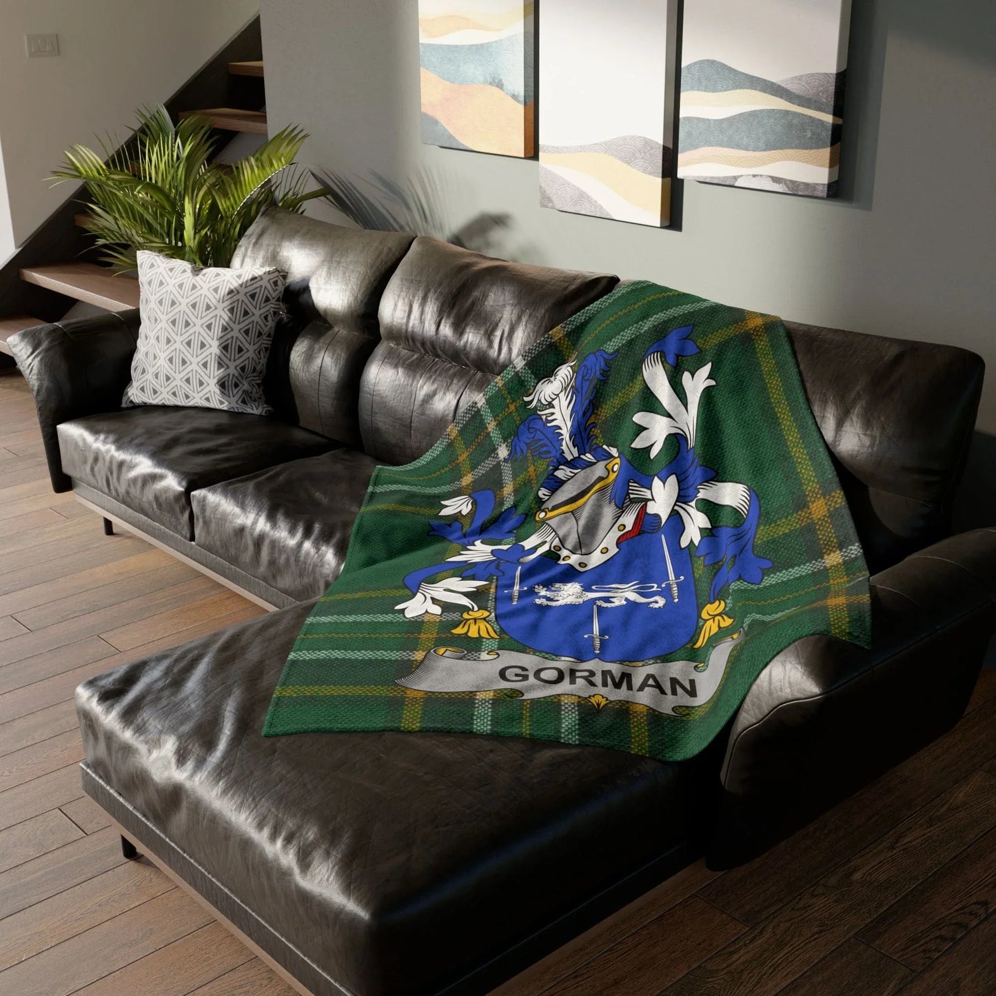 Gorman Surname Irish Coat Of Arms Tartan Blanket