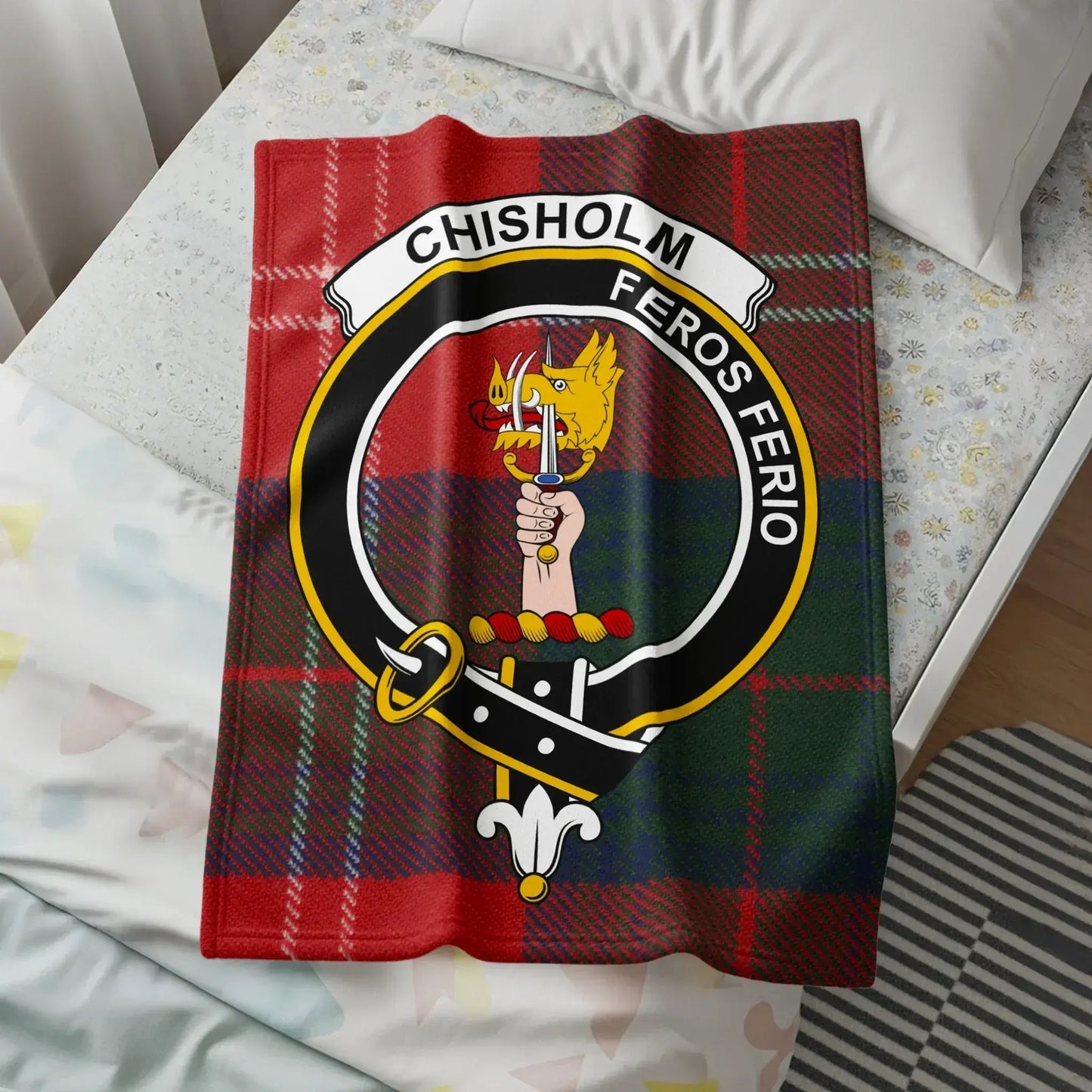 Chisholm Feros Ferio Tartan Crest Blanket product type