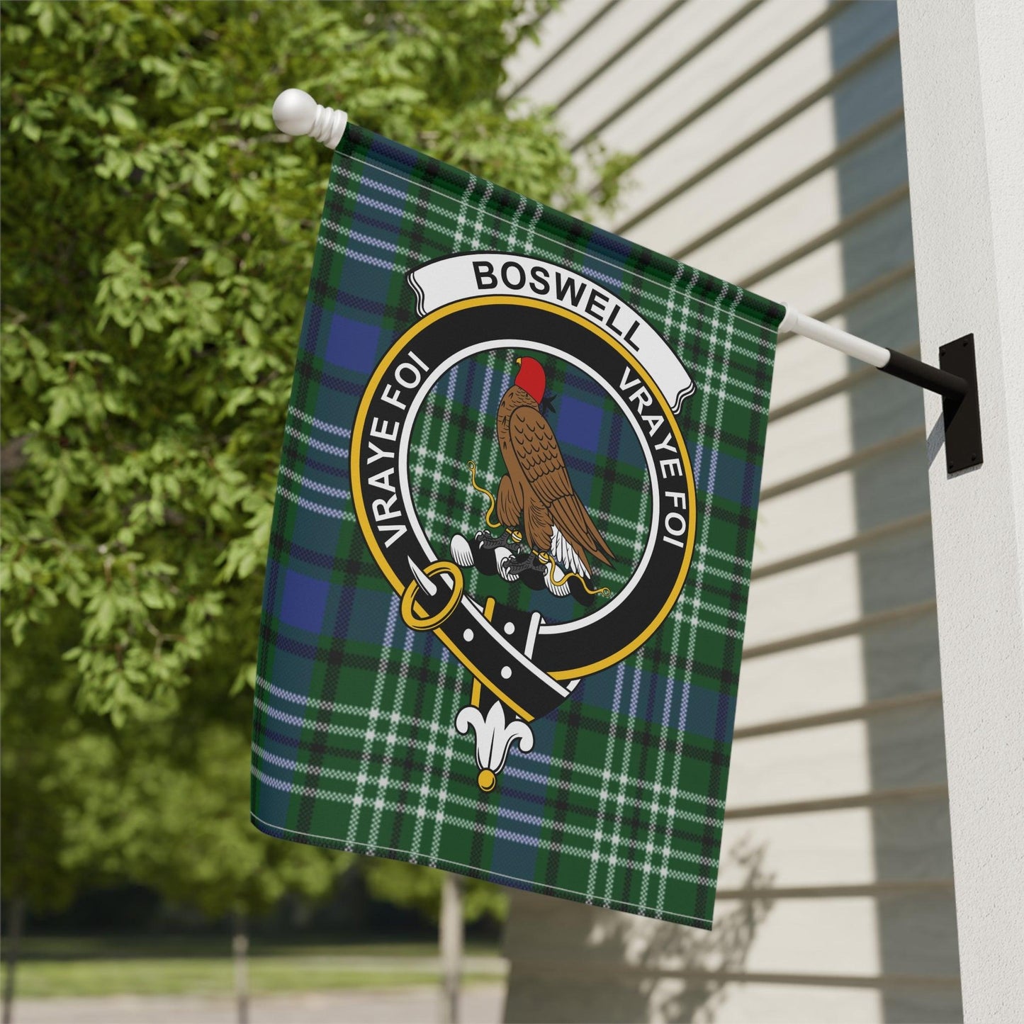 Boswell Clan Scottish Tartan Garden Flag