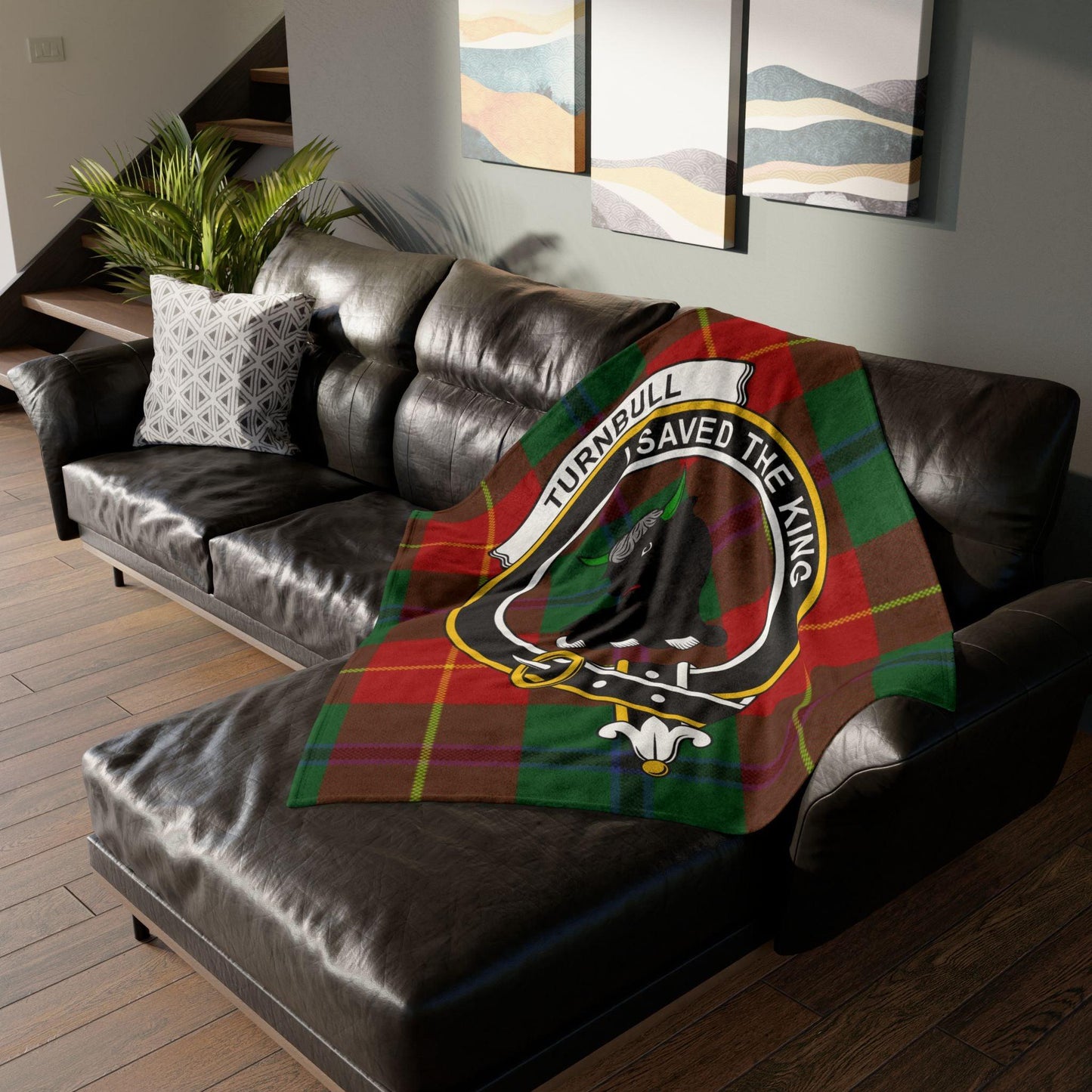 Turnbull Clan Tartan Blanket – Scottish Crest Throw - Celtic Ancestry Gifts