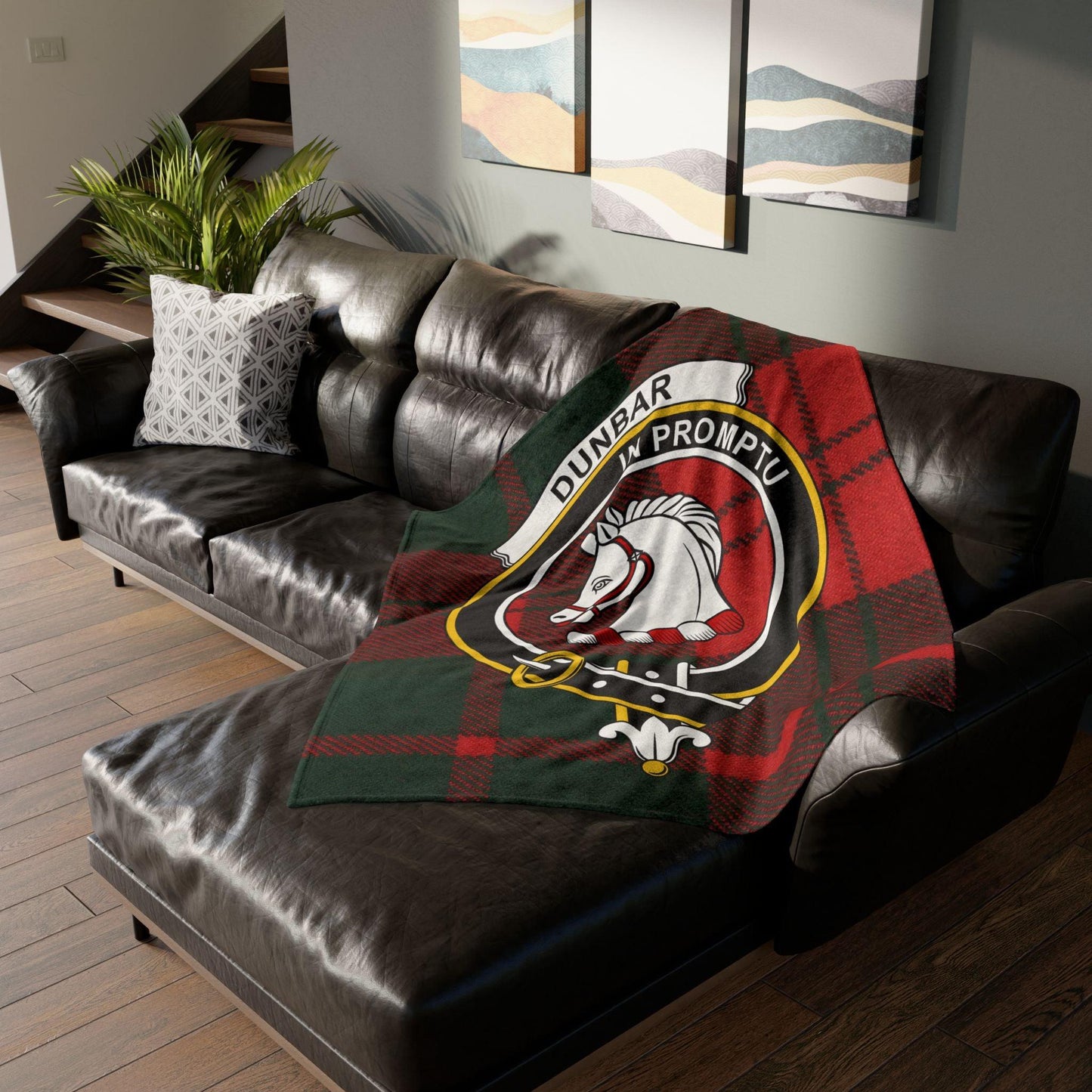 Dunbar Clan Tartan Blanket – Scottish Crest Throw