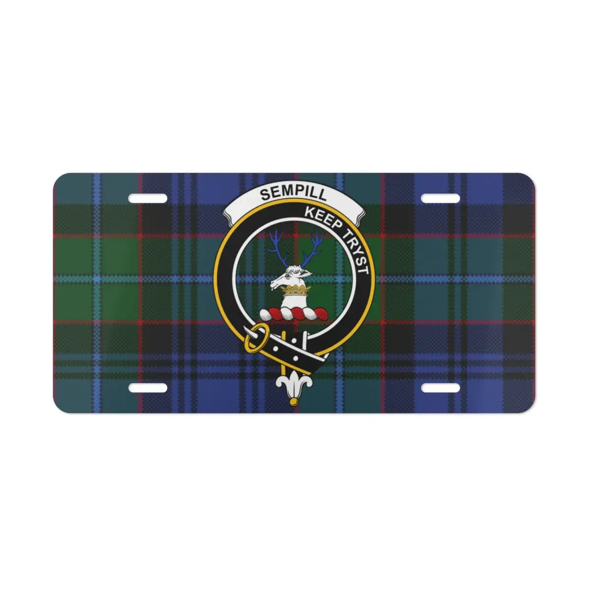 Sempill Keep Tryst Tartan License Plate Product