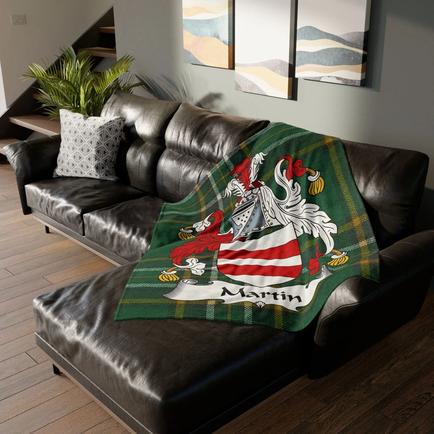 Martin Surname Irish Coat Of Arms Tartan Blanket