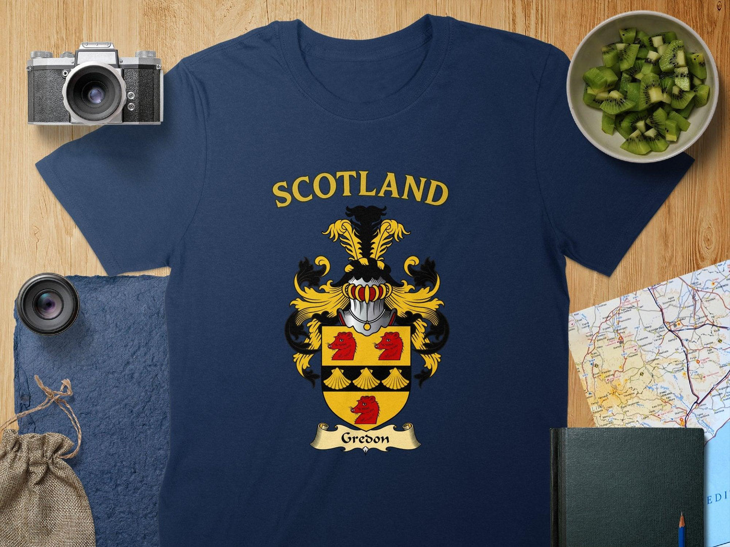 Gredon Clan Family Crest Coat Of Arms Emblazoned T-Shirt - Celtic Ancestry Gifts