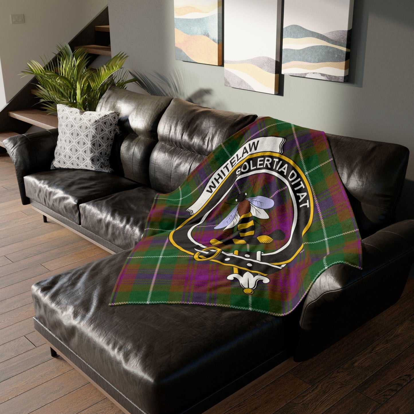 Whitelaw Clan Tartan Blanket – Scottish Crest Throw