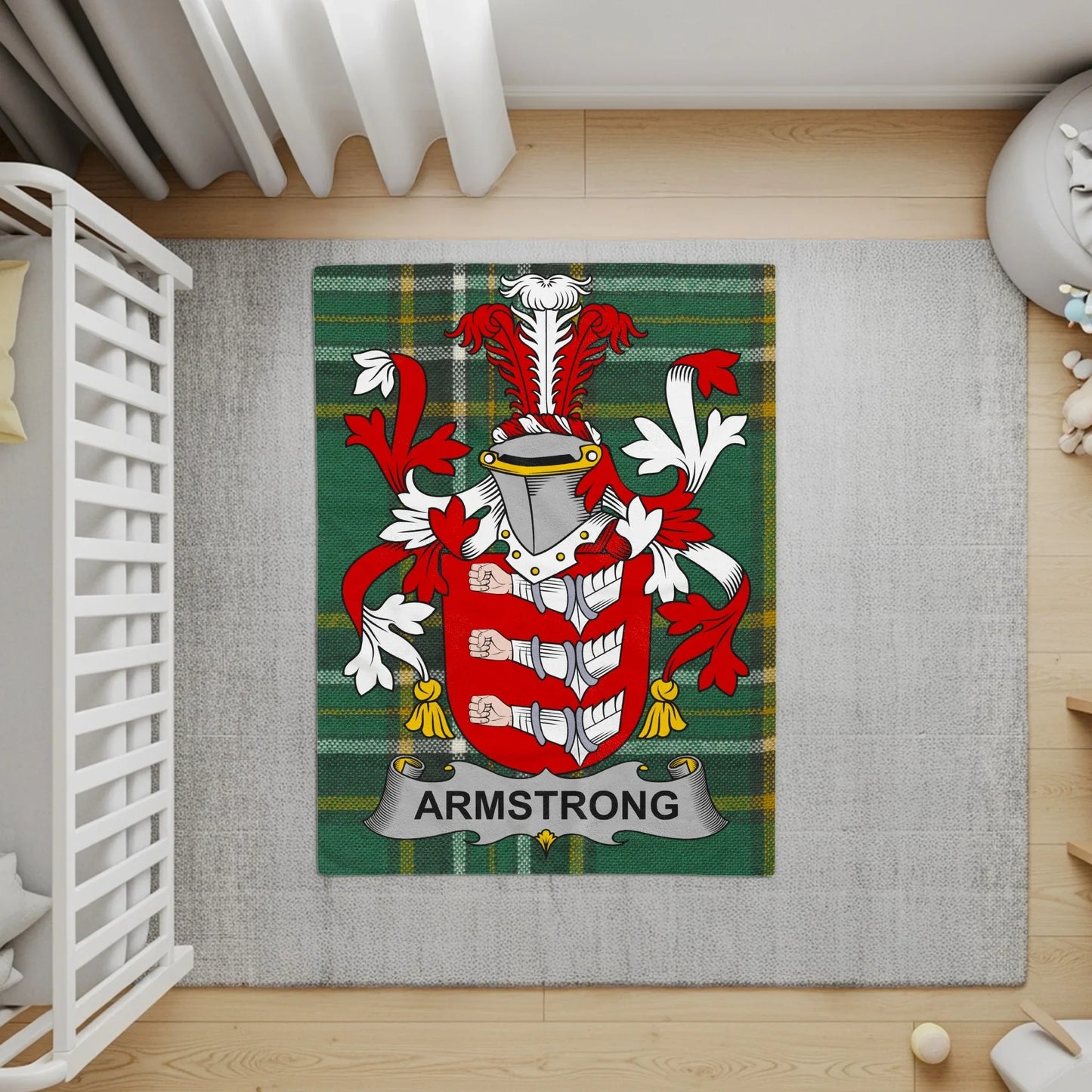 Armstrong Family Crest Tartan Plaid Custom Rug product type