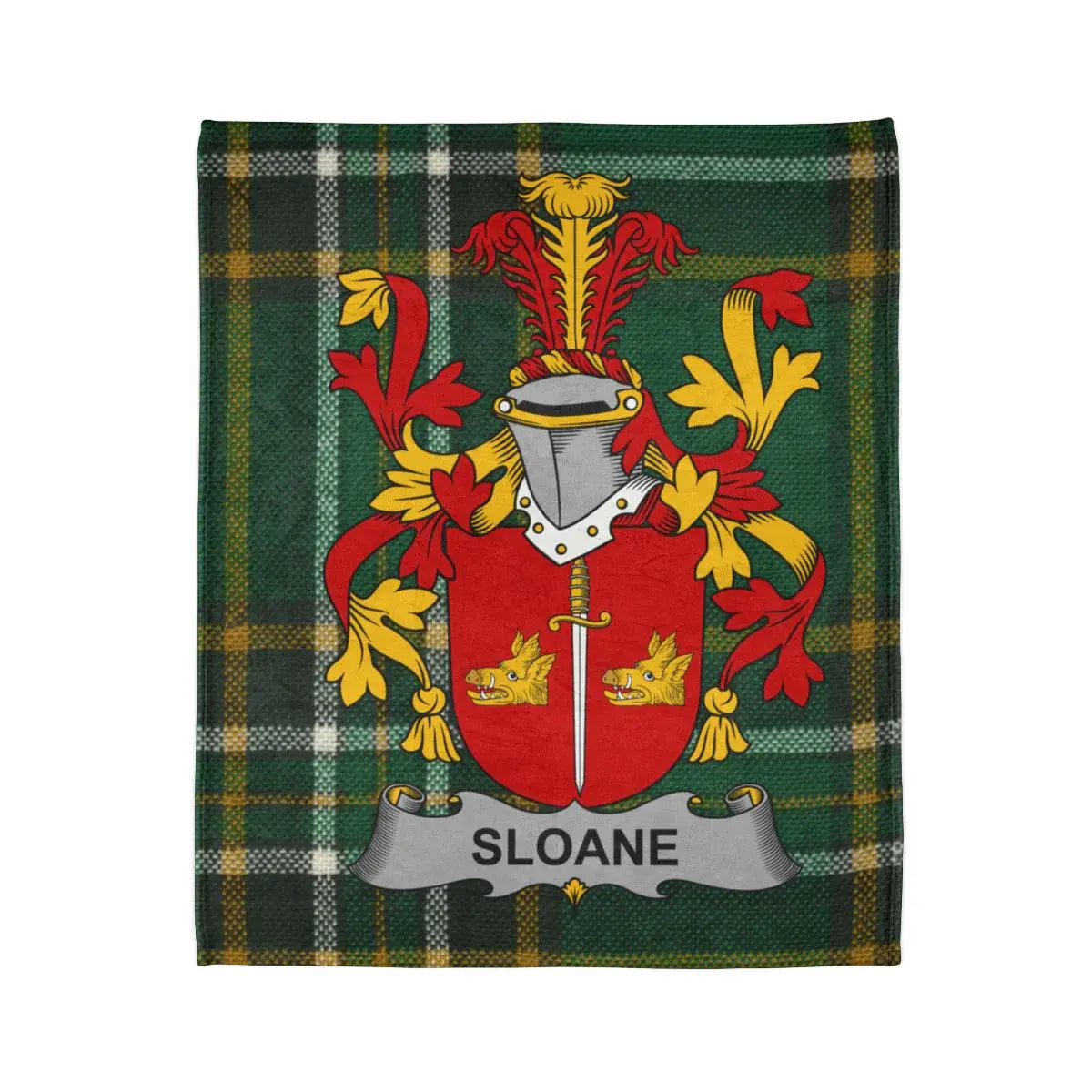 Sloane Family Crest Plaid Pattern Blanket product