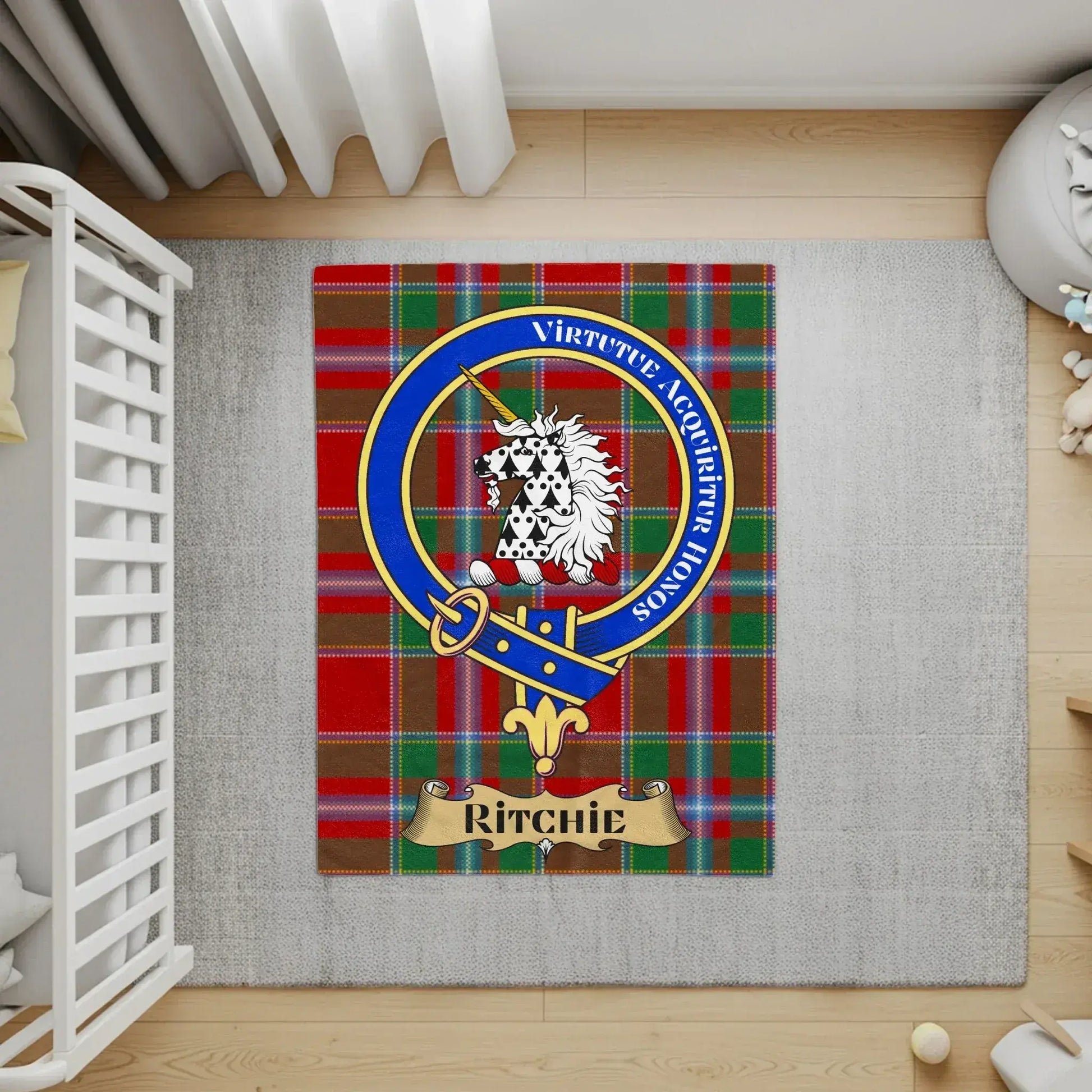 Tartan Pattern Family Crest Design Area Rug Product