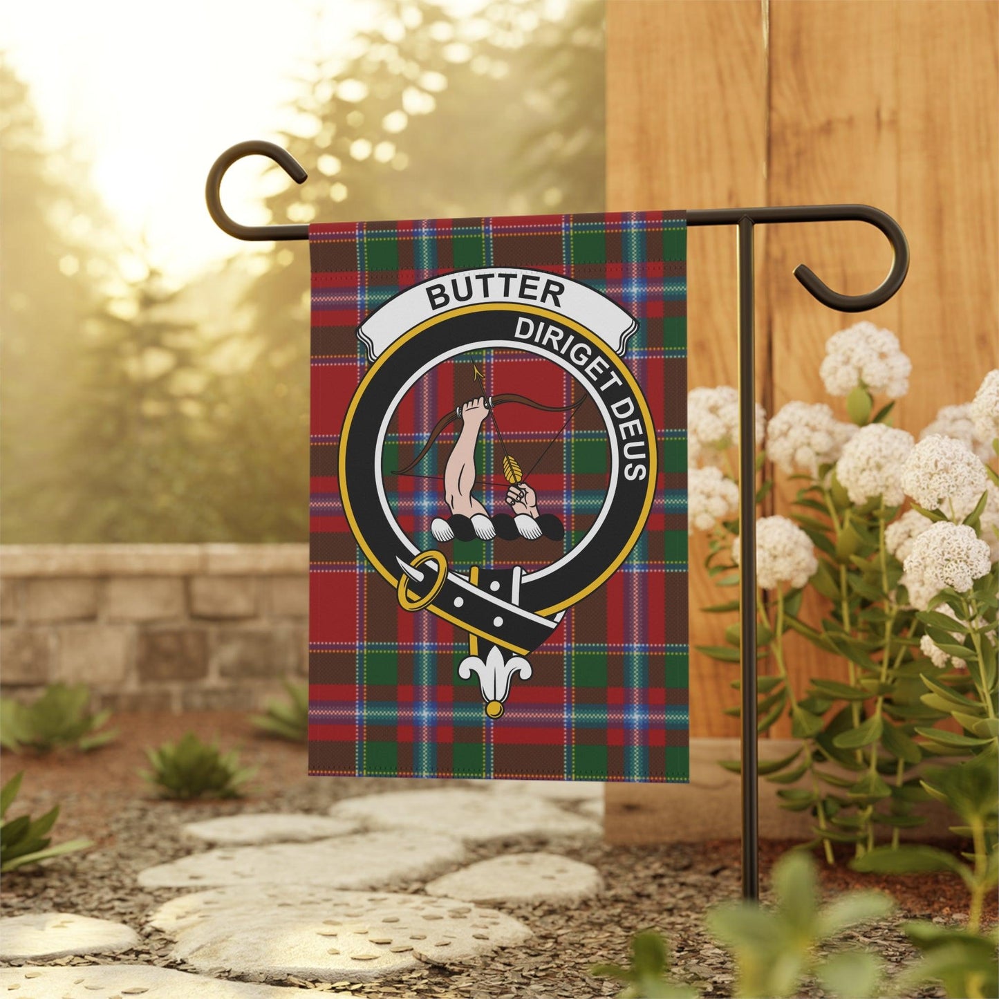 Butter Clan Scottish Tartan Garden Flag - Celtic Ancestry Gifts