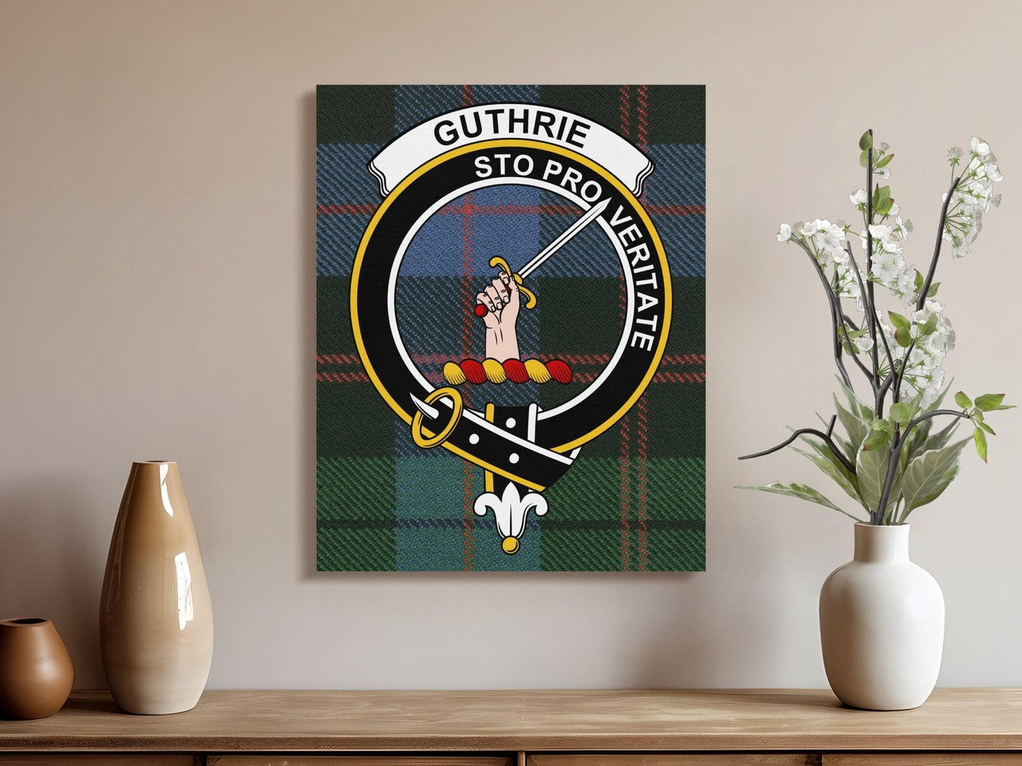 Guthrie Sto Pro Veritate Tartan Print Wall Art product