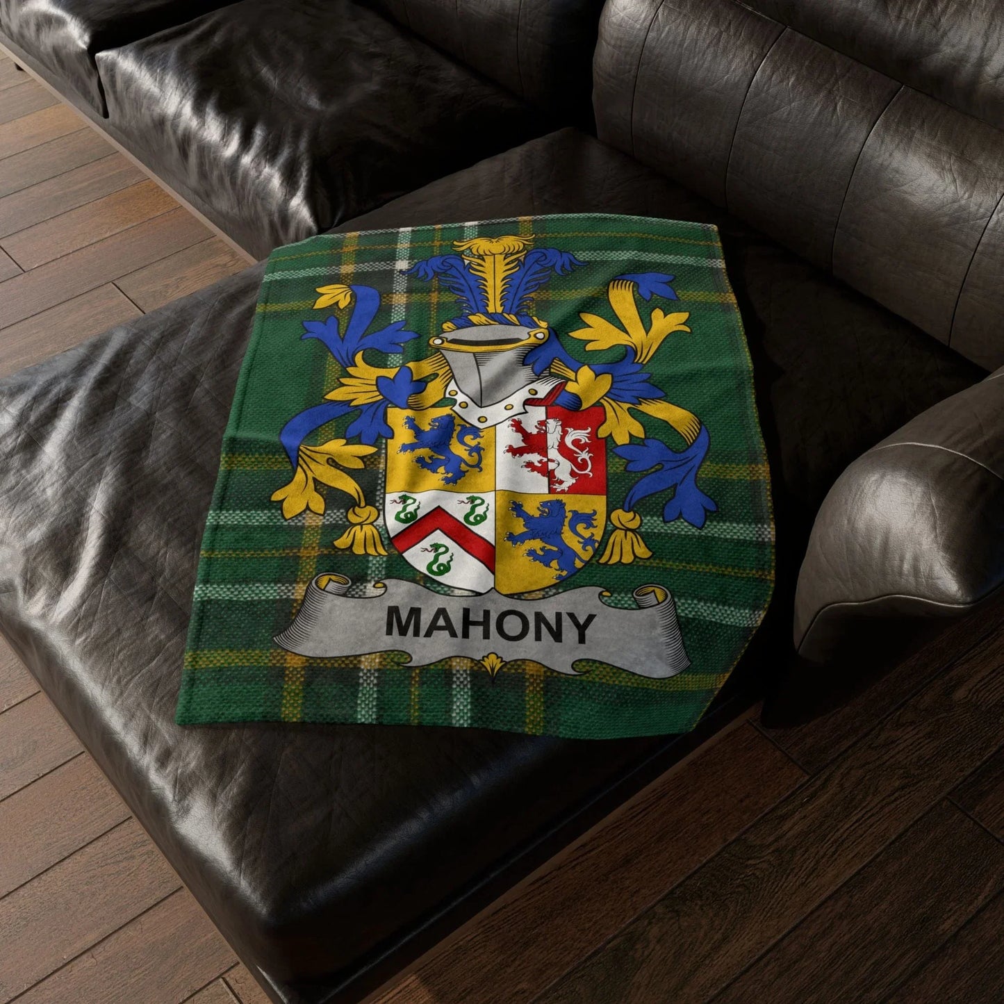 Mahony Surname Irish Coat Of Arms Tartan Blanket