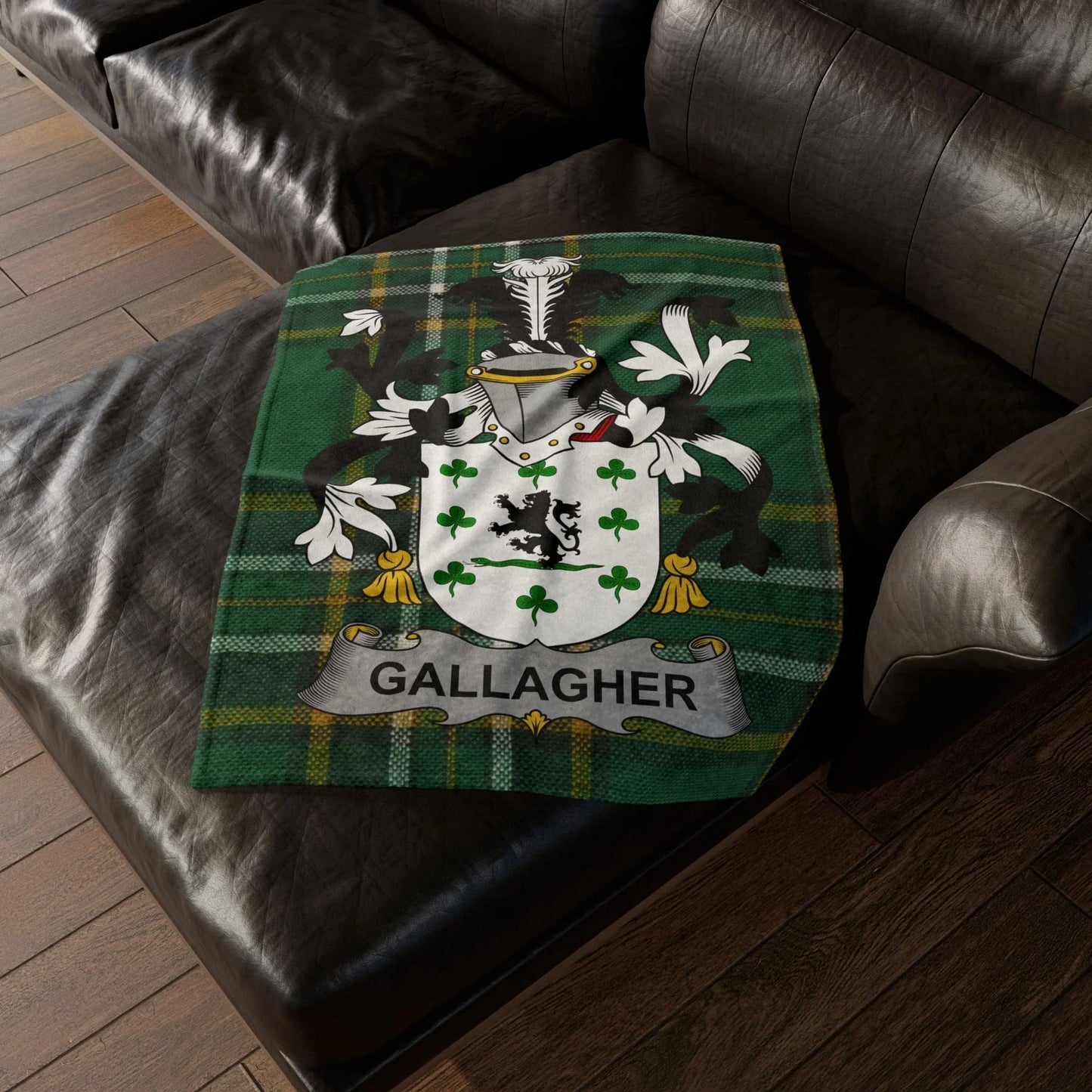 Gallagher Surname Irish Coat Of Arms Tartan Blanket
