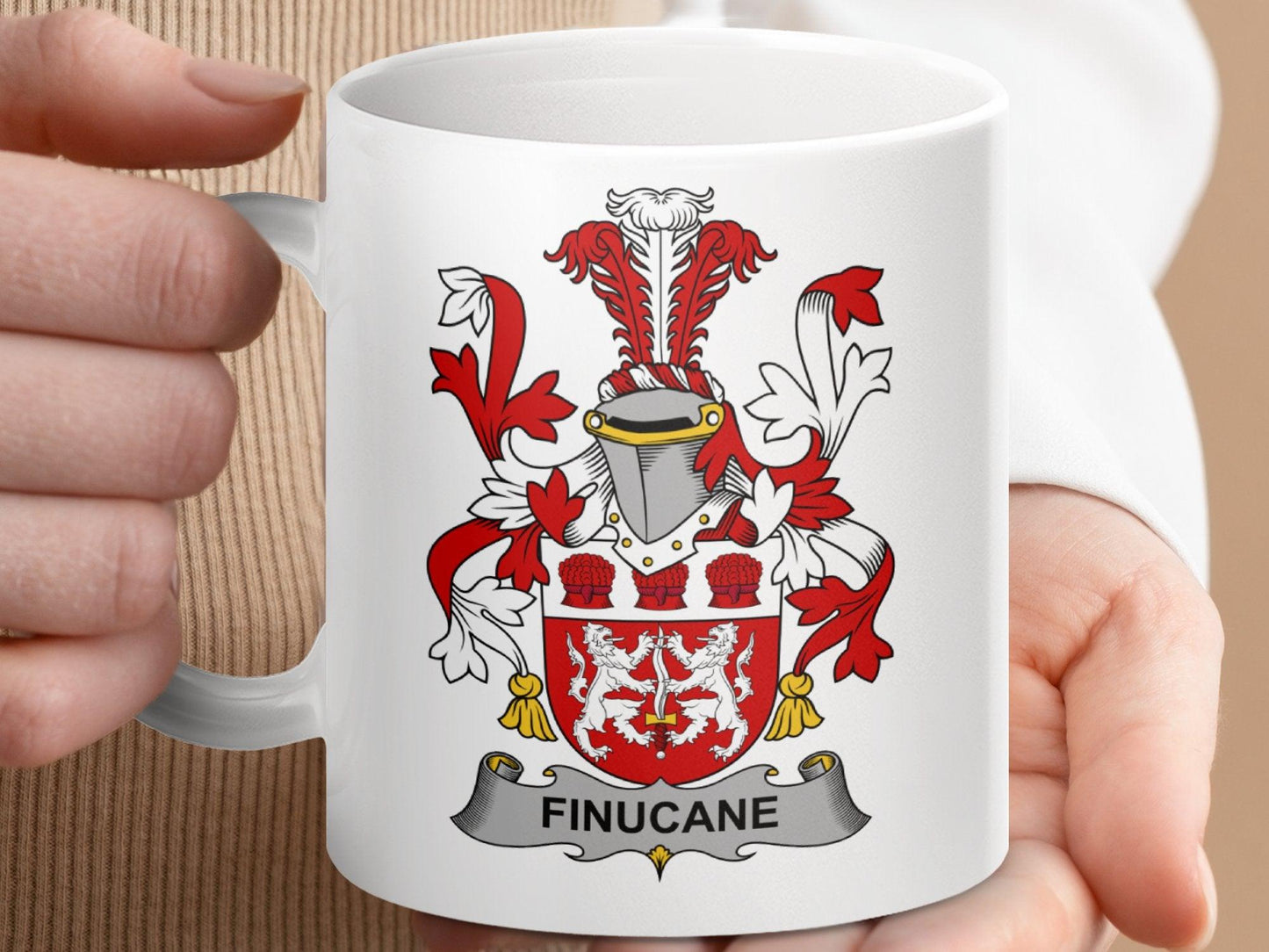 Finucane Surname Irish Family Crest Mug - Celtic Ancestry Gifts