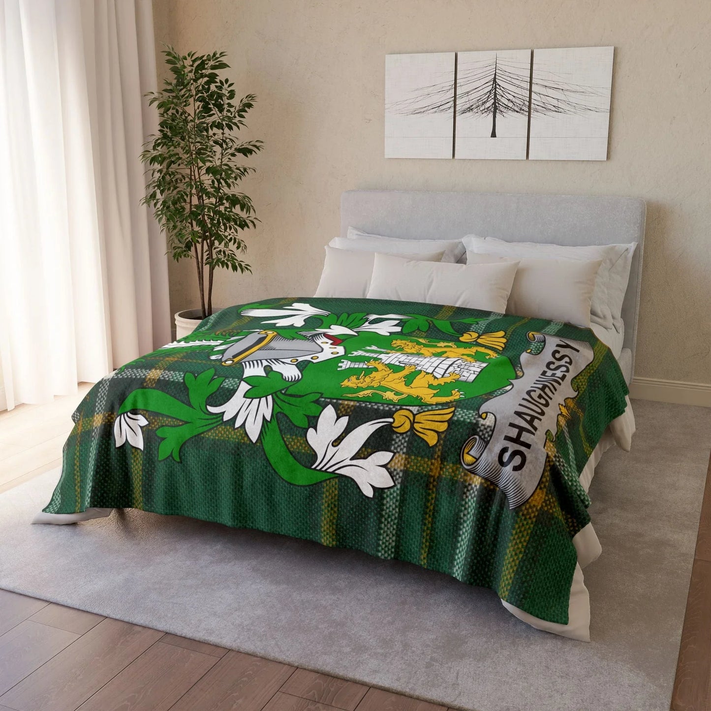 Shaughnessy Surname Irish Coat Of Arms Tartan Blanket