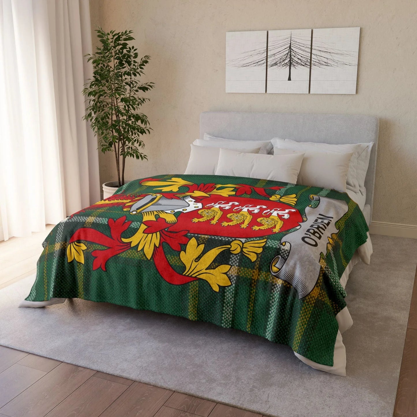 O'Brien Surname Irish Coat Of Arms Tartan Blanket