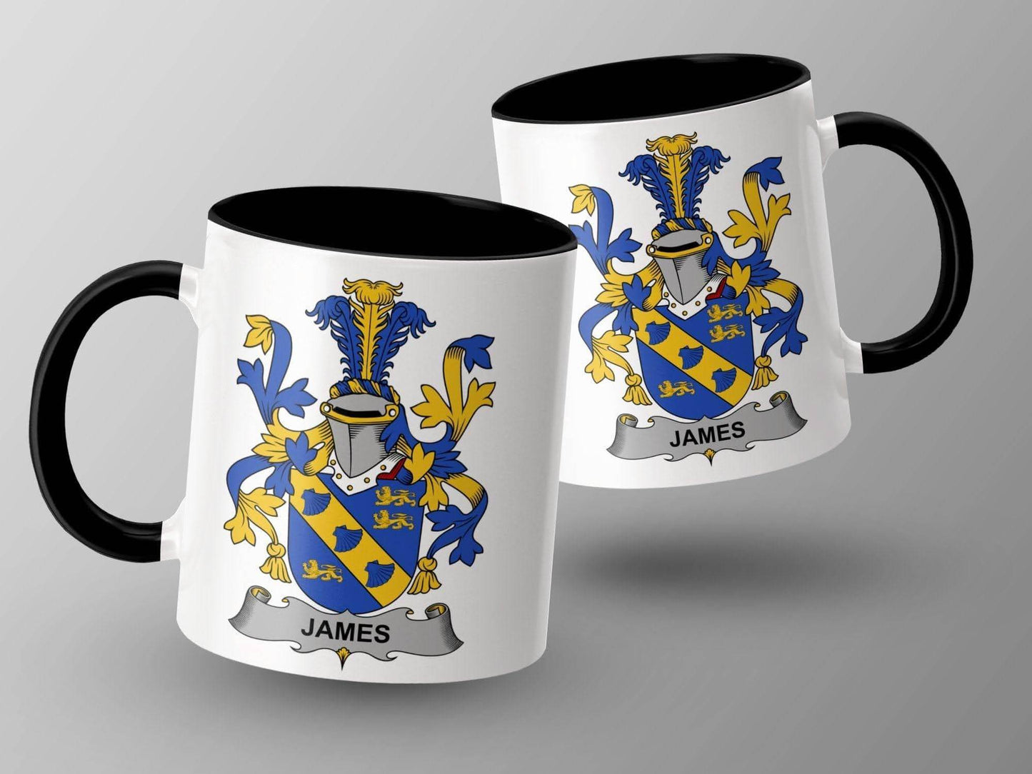James Family Coat of Arms Heraldic Custom Mug - Celtic Ancestry Gifts