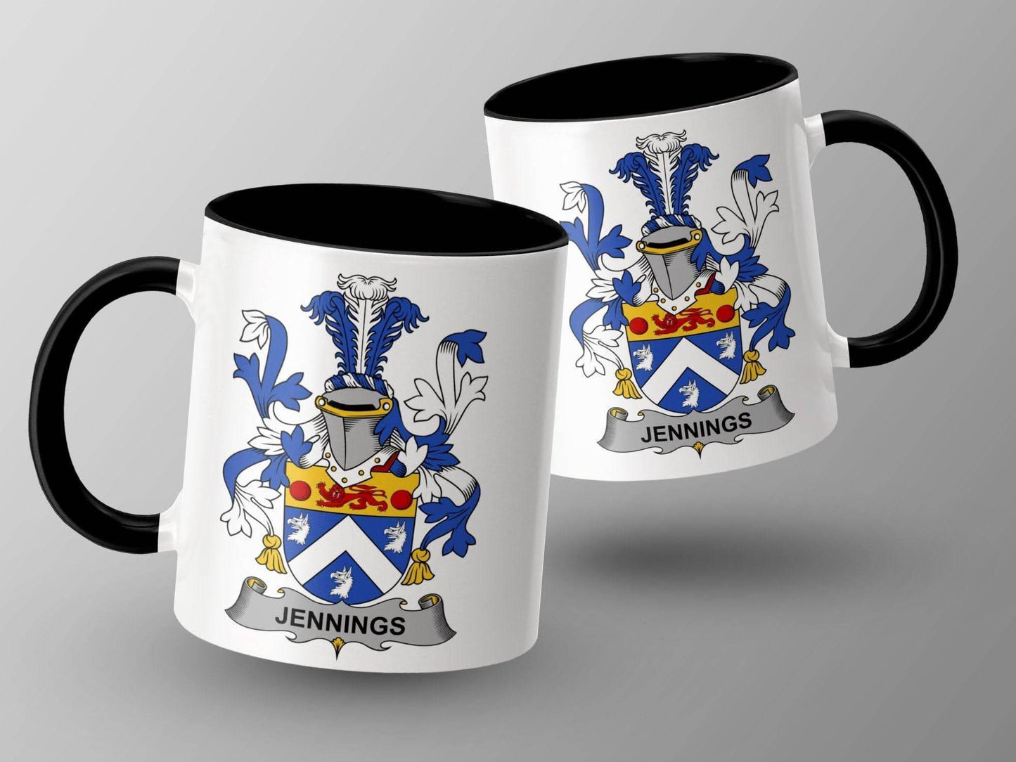 Jennings Family Crest Coat of Arms Heraldry Mug - Celtic Ancestry Gifts
