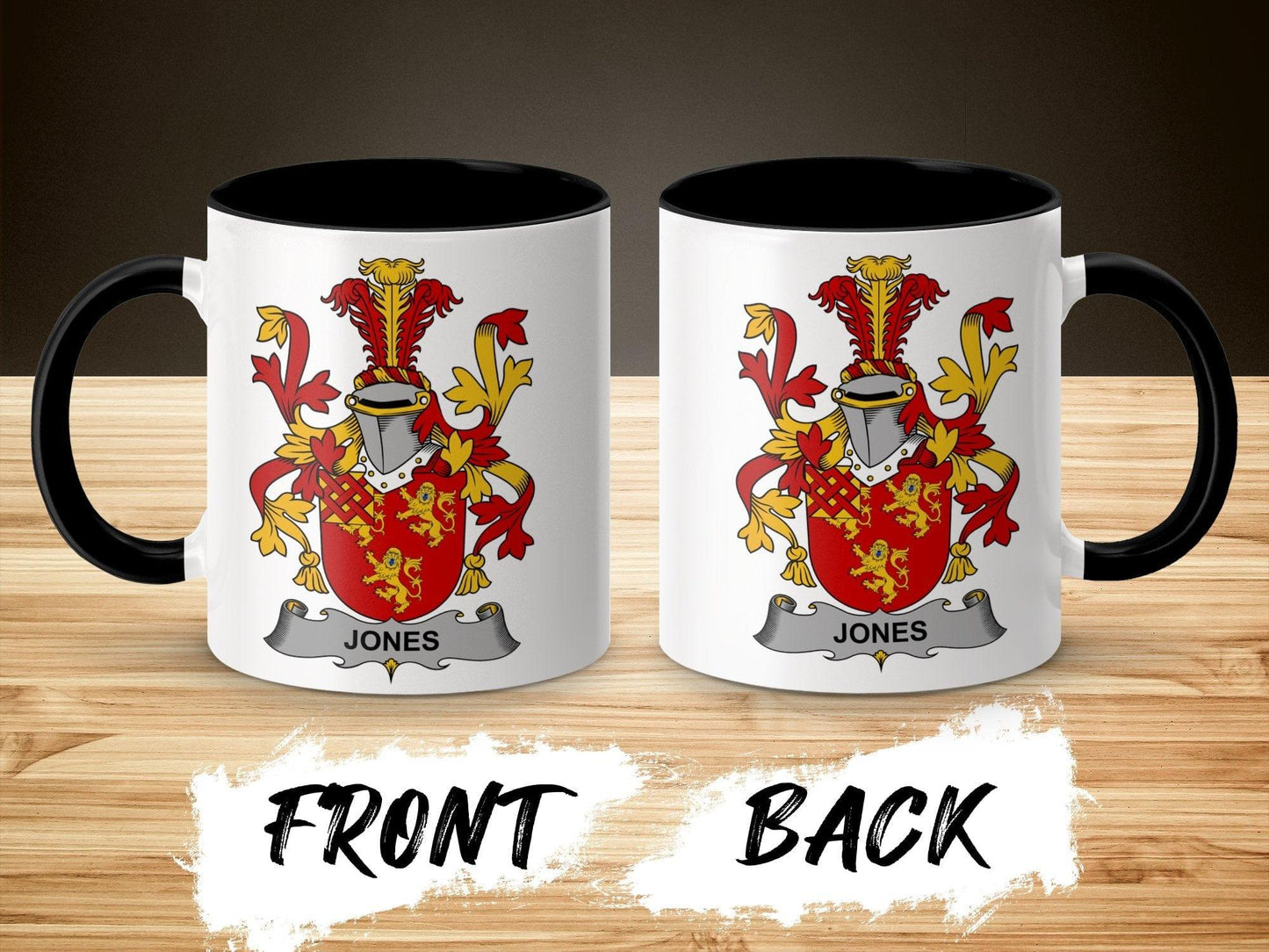 Jones Family Crest Coat of Arms Mug - Celtic Ancestry Gifts