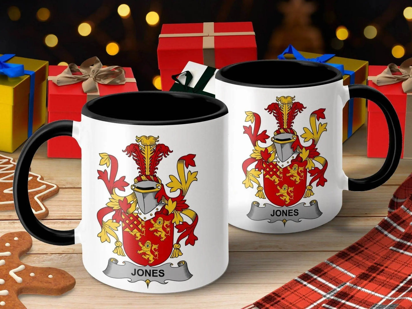Jones Family Crest Coat of Arms Mug - Celtic Ancestry Gifts