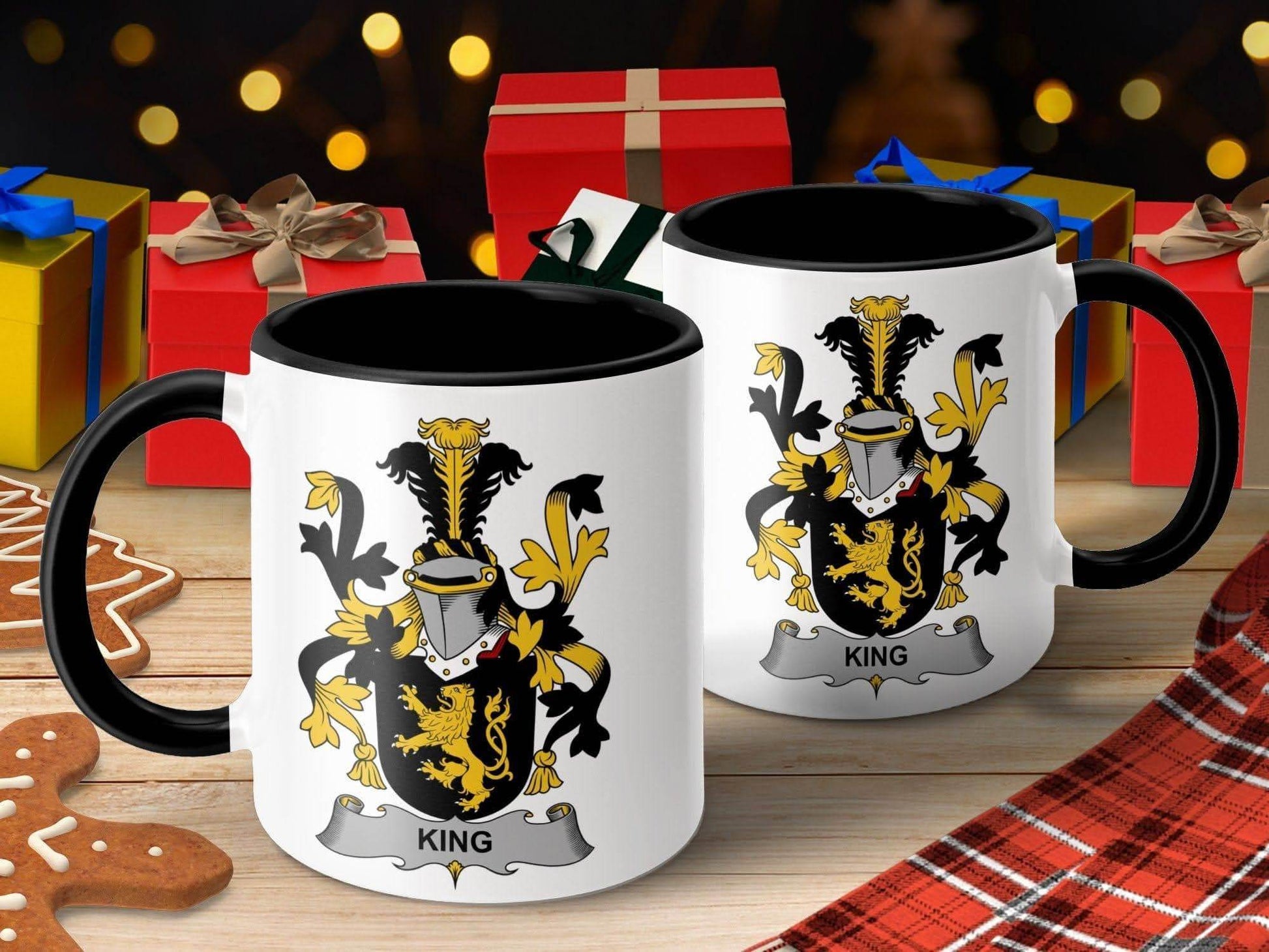 King Family Heritage Crest Display Mug - Celtic Ancestry Gifts