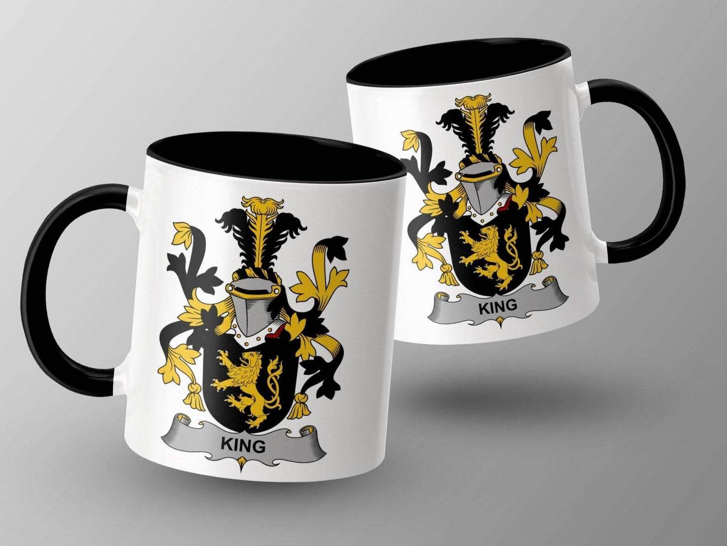 King Family Heritage Crest Display Mug - Celtic Ancestry Gifts