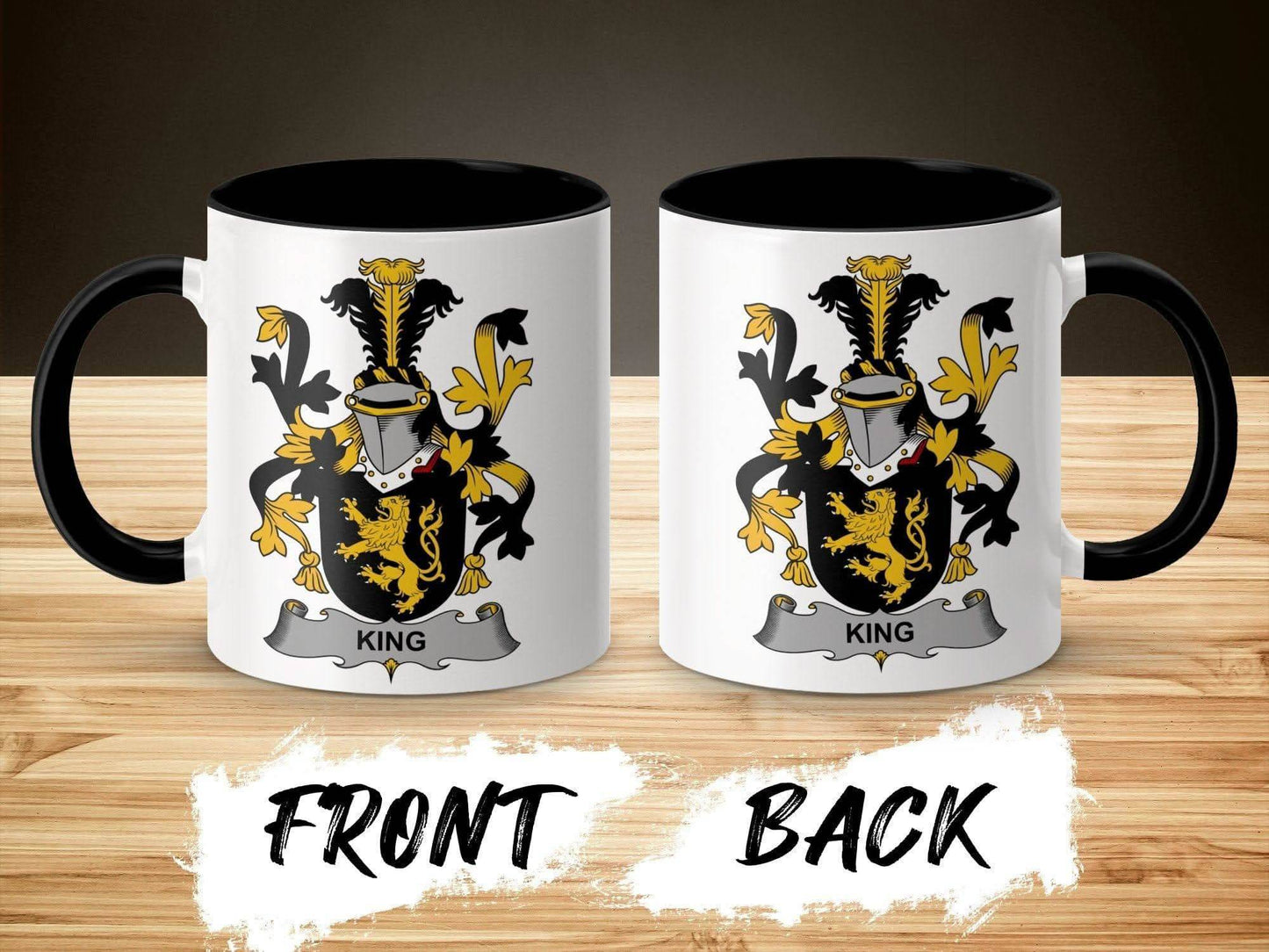 King Family Heritage Crest Display Mug - Celtic Ancestry Gifts