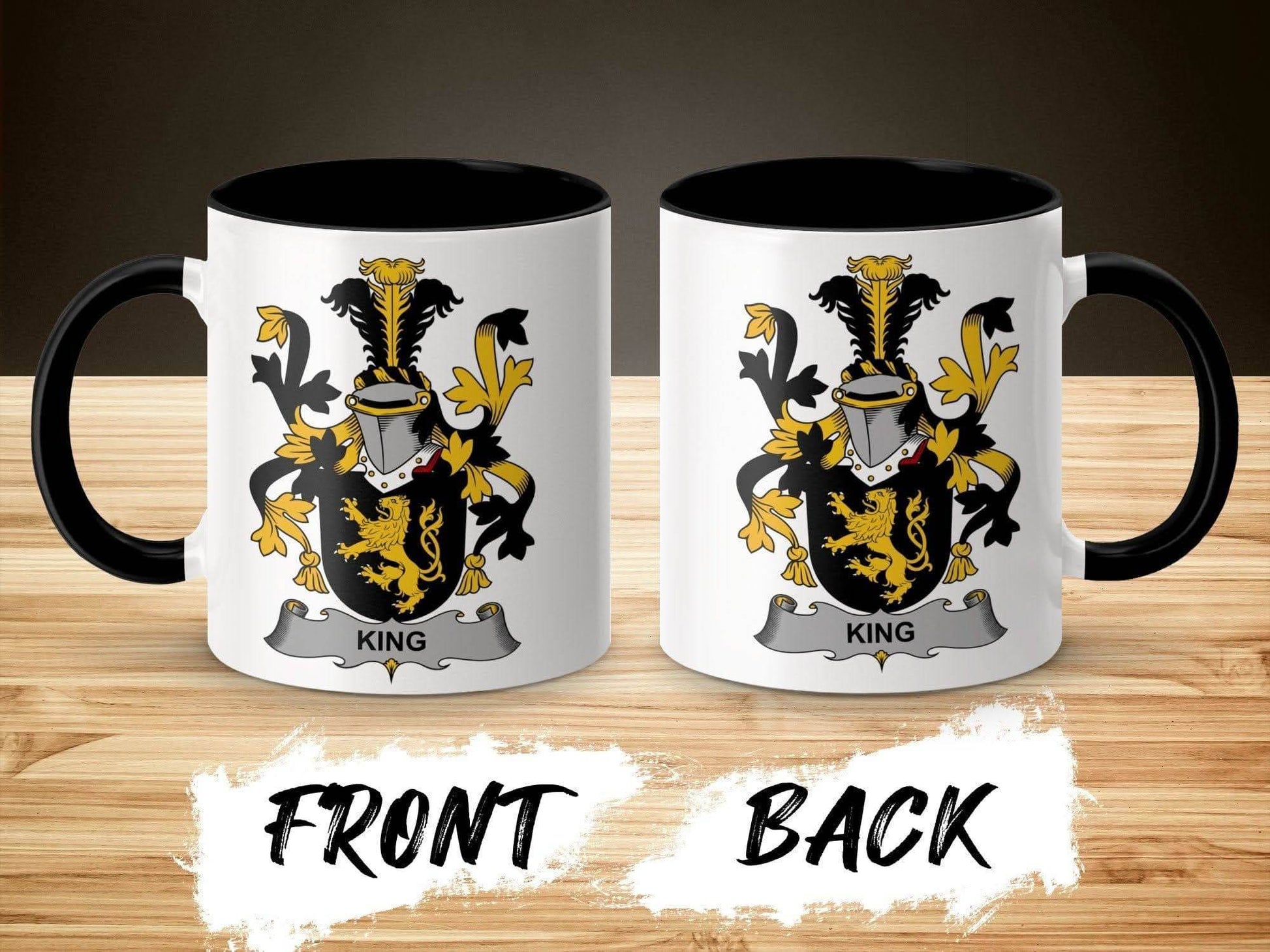 King Family Heritage Crest Display Mug - Celtic Ancestry Gifts
