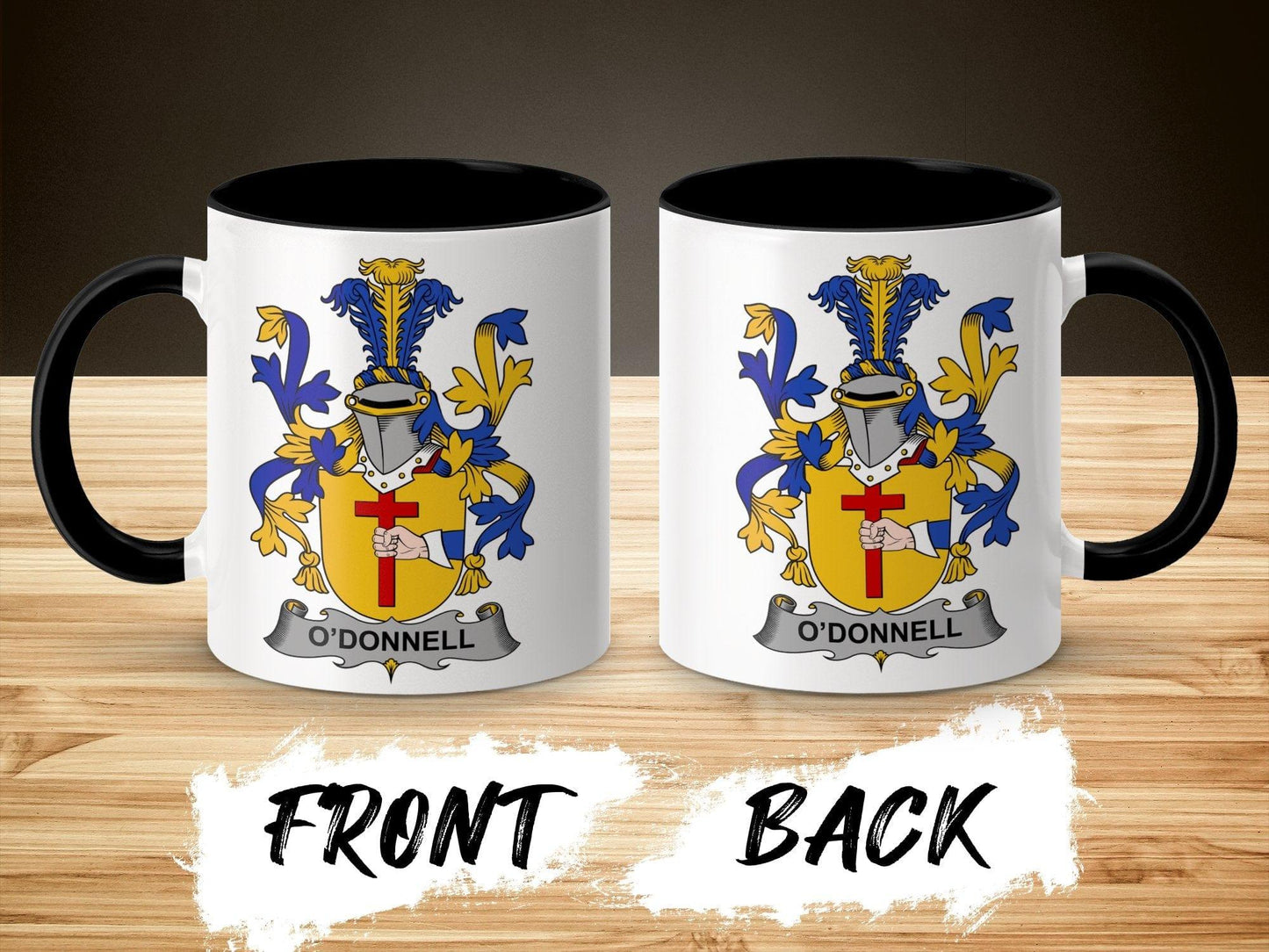 O'Donnell Coat of Arms Heraldic Family Crest Mug - Celtic Ancestry Gifts