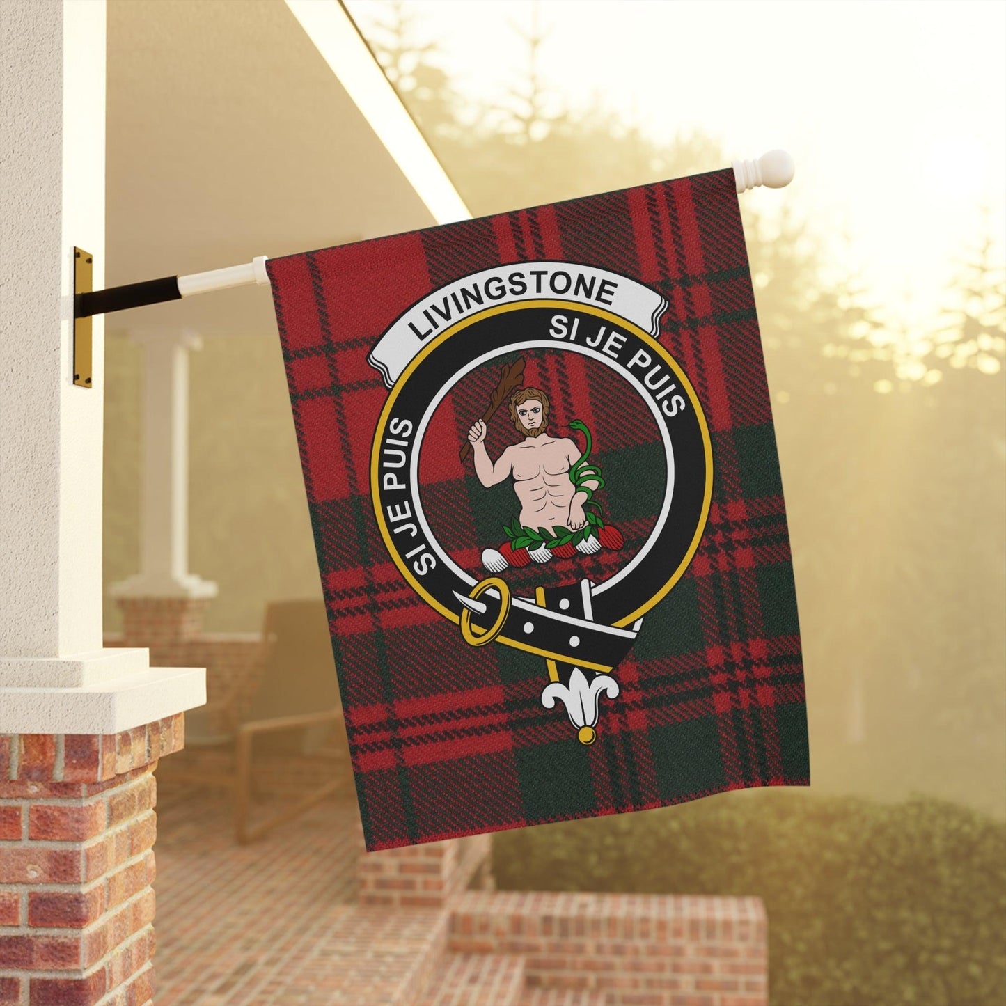 Livingstone Clan Scottish Tartan Garden Flag