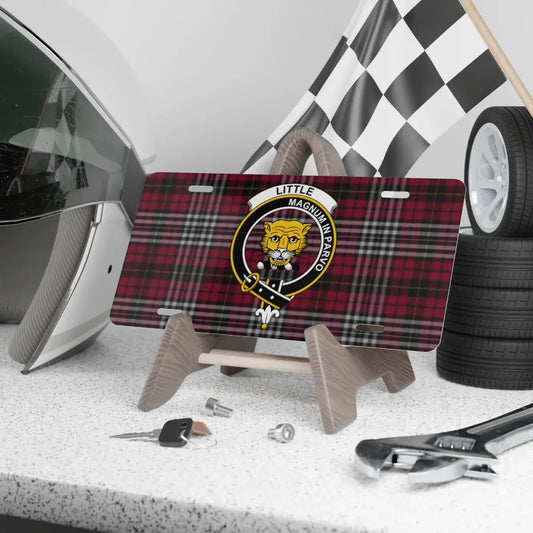 Racing Plaid Little Machine Shop License Plate product type