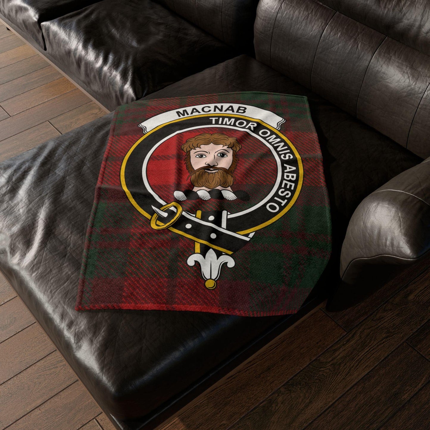 MacNab Clan Tartan Blanket – Scottish Crest Throw, Soft & Cozy
