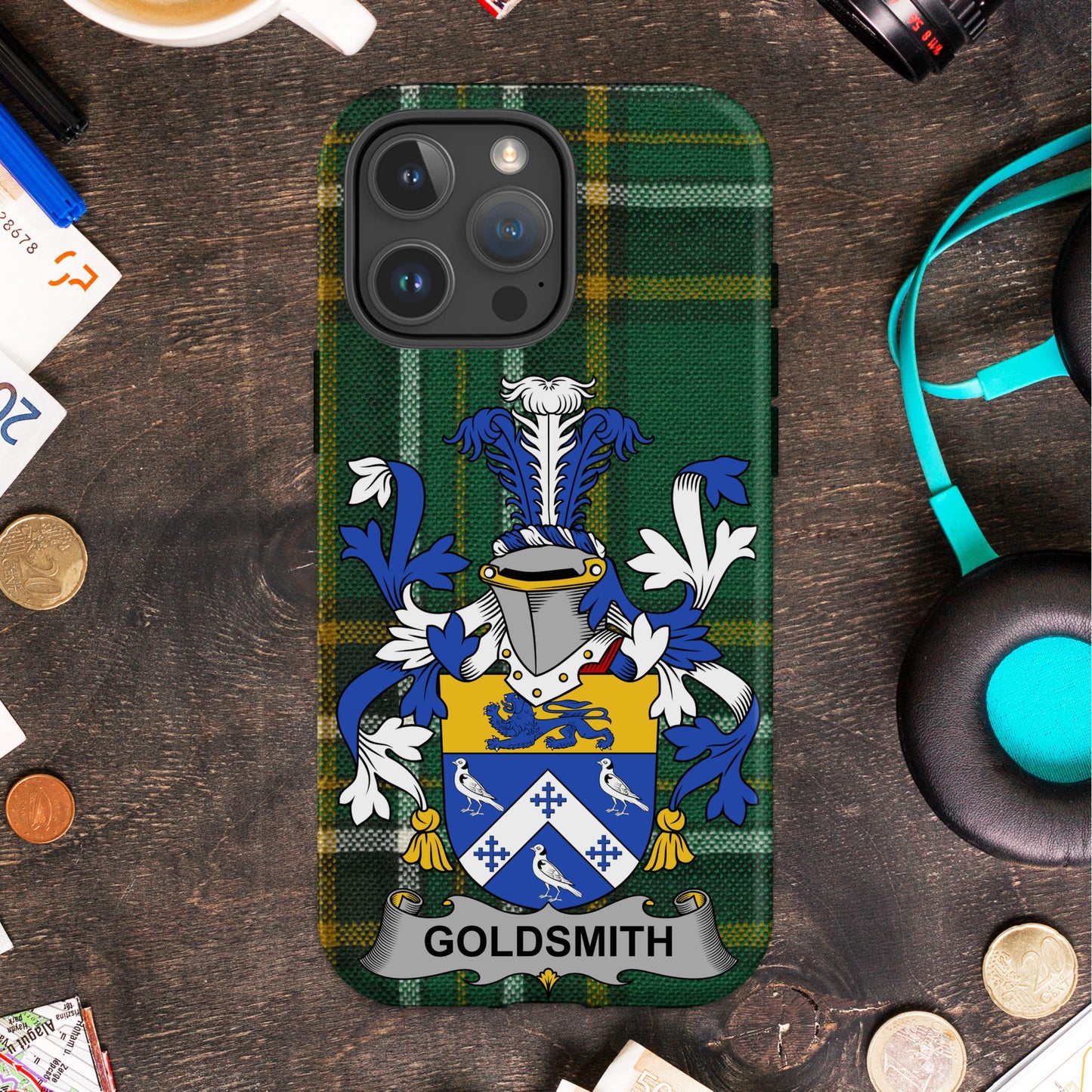 Tartan pattern personalized Goldsmith phone case product type