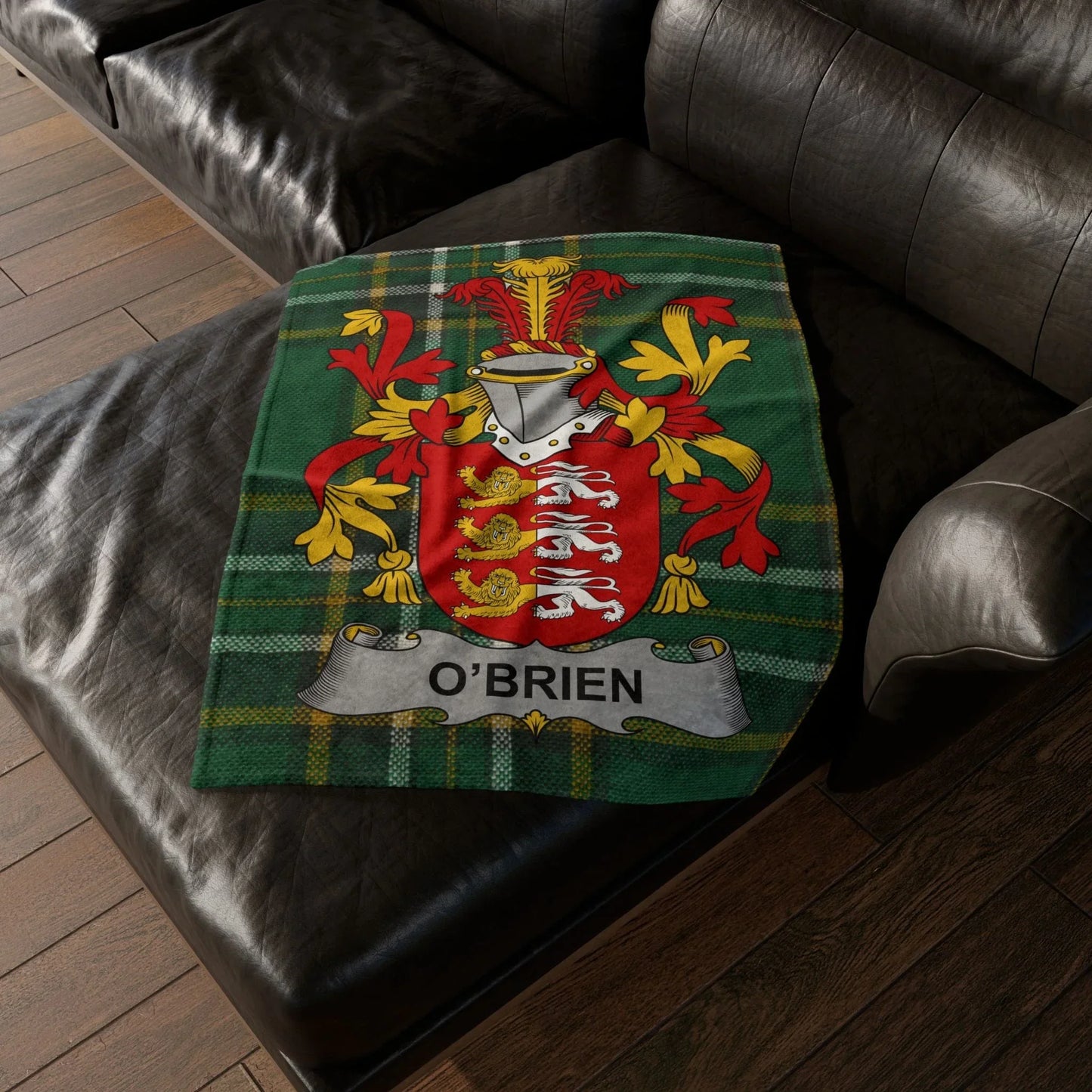 O'Brien Surname Irish Coat Of Arms Tartan Blanket