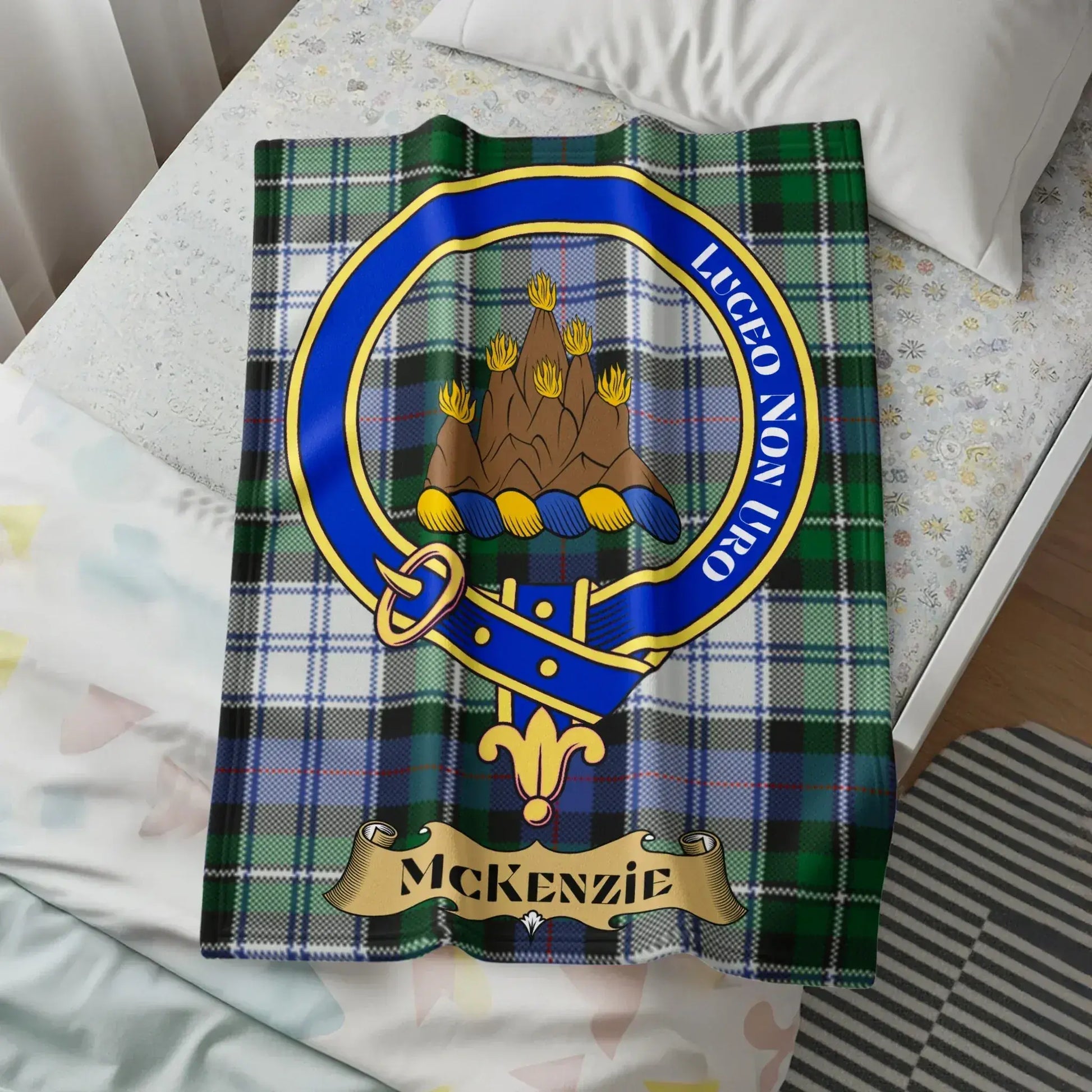 McKenzie Clan Crest Tartan Blanket product type