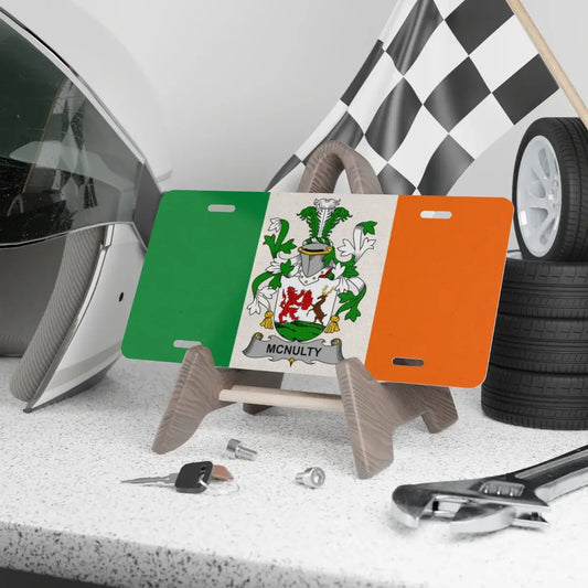 Irish Family Crest with McNulty Name Plate product
