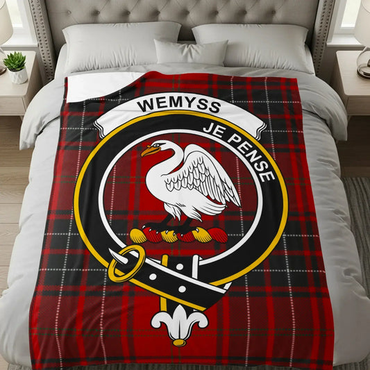 WEMYSS JE PENSE Plaid Bedding with Family Crest product type