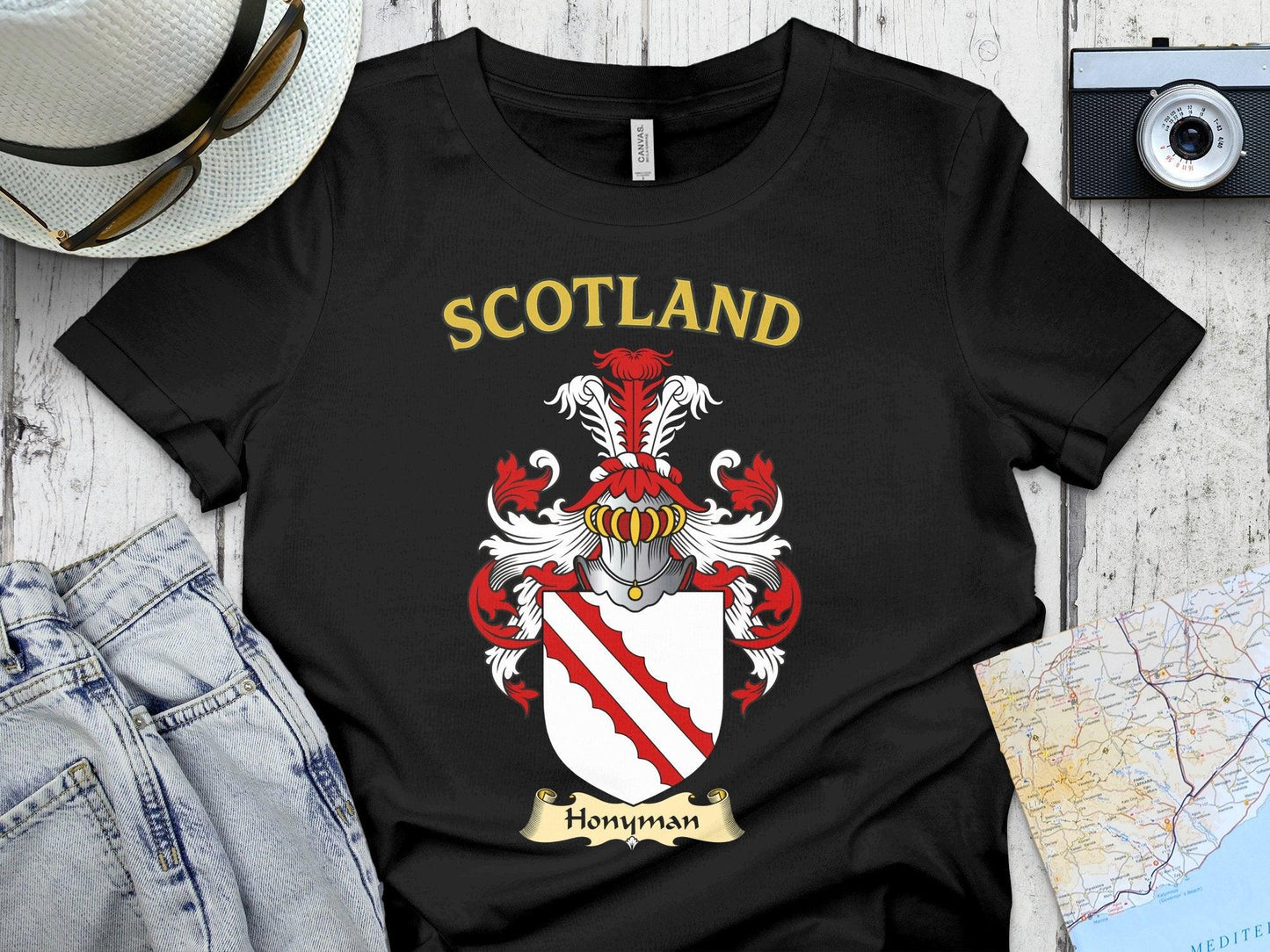 Scotland Coat of Arms Honyman Black T-shirt product type