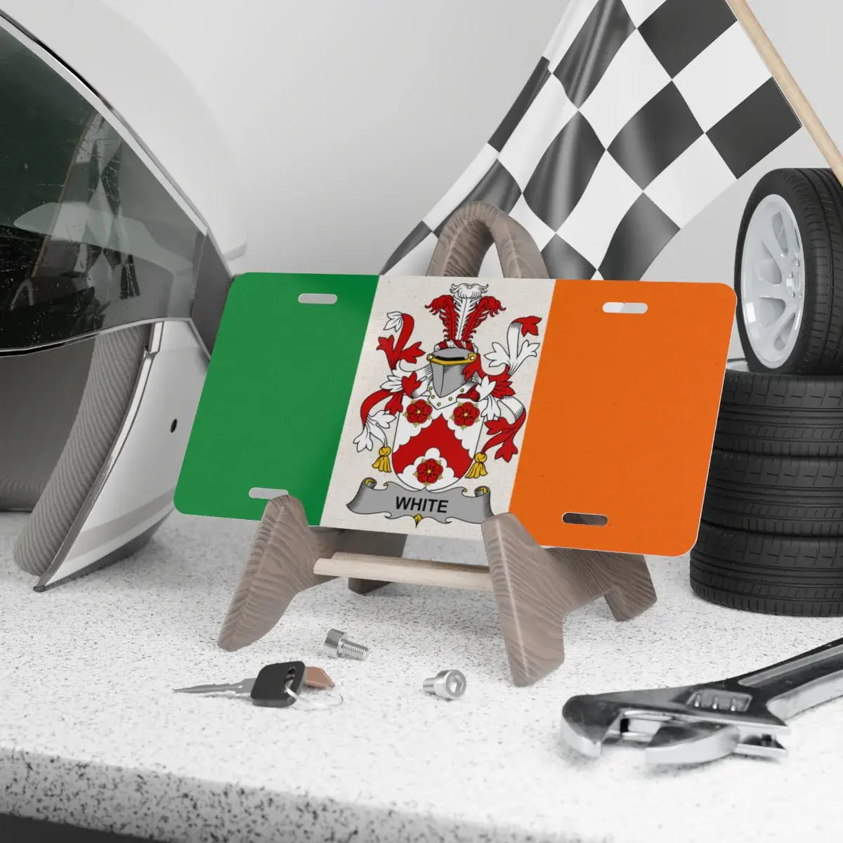 Irish Flag Car License Plate Shield product type