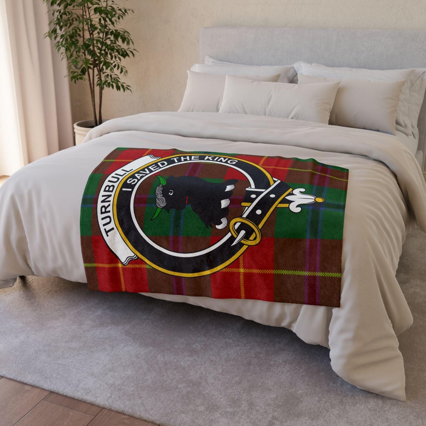 Turnbull Clan Tartan Blanket – Scottish Crest Throw - Celtic Ancestry Gifts