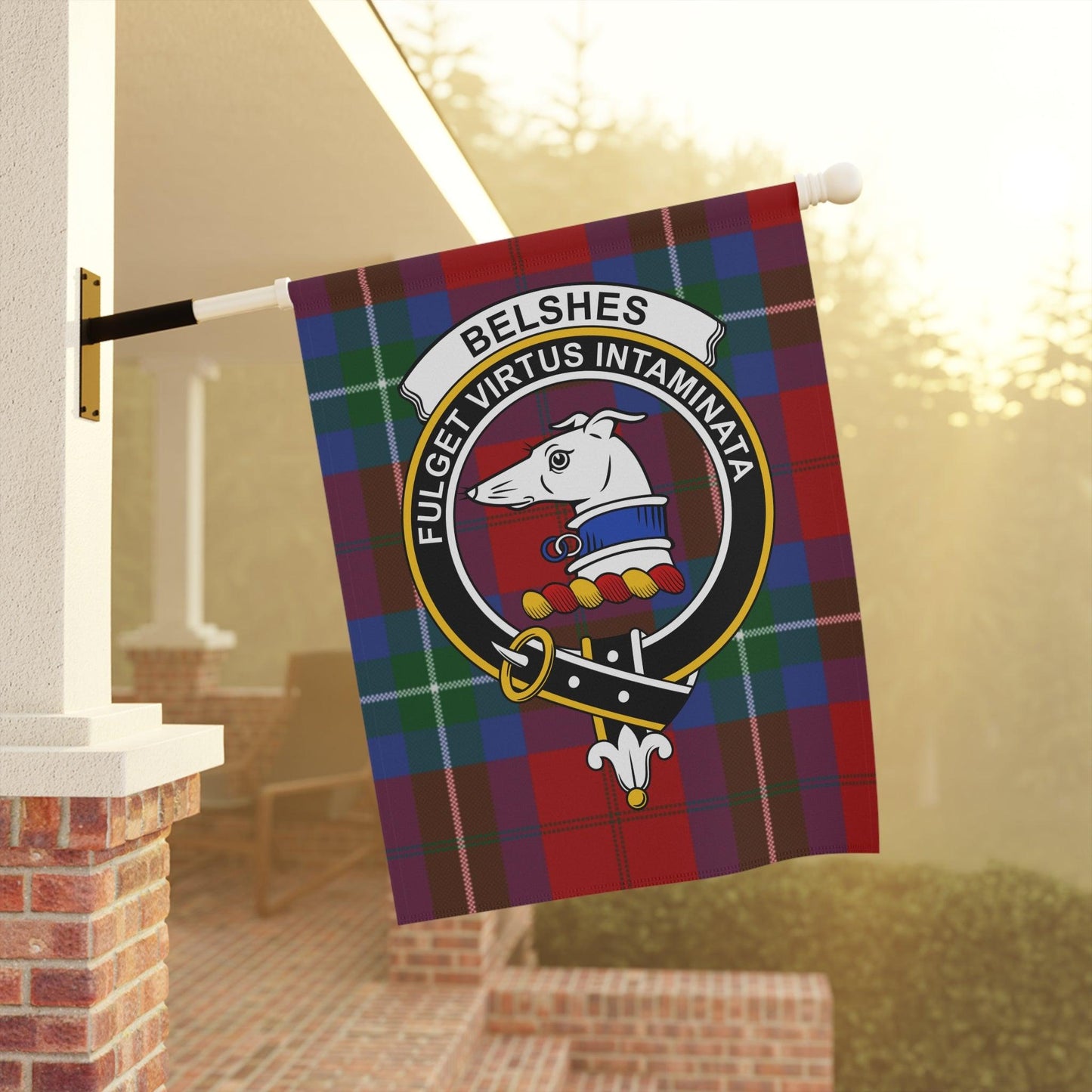 Belshes Clan Scottish Tartan Garden Flag
