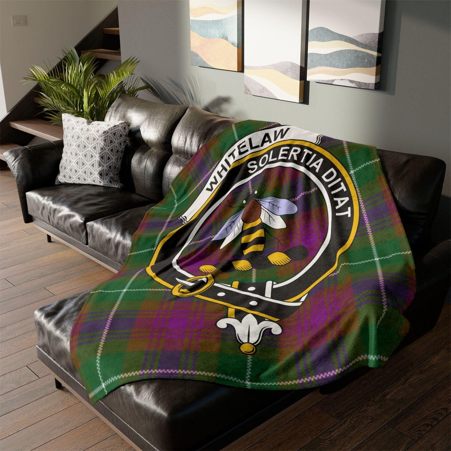 Whitelaw Clan Tartan Blanket – Scottish Crest Throw
