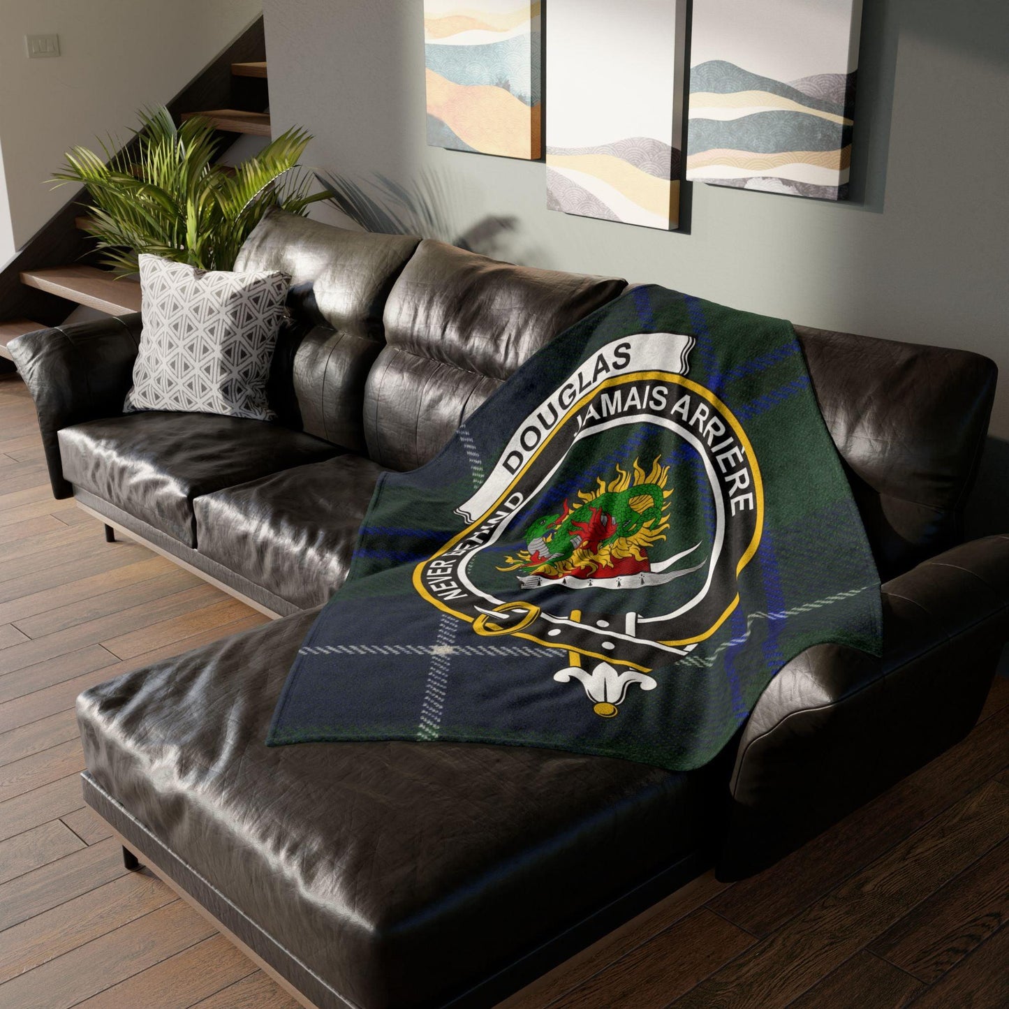 Douglas Clan Tartan Blanket – Scottish Crest Throw - Celtic Ancestry Gifts