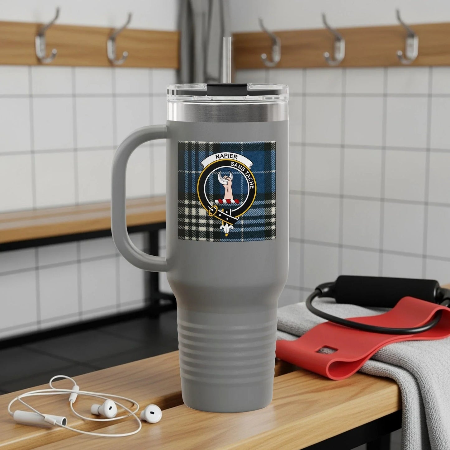 Napier Badge Plaid Design Insulated Tumbler product