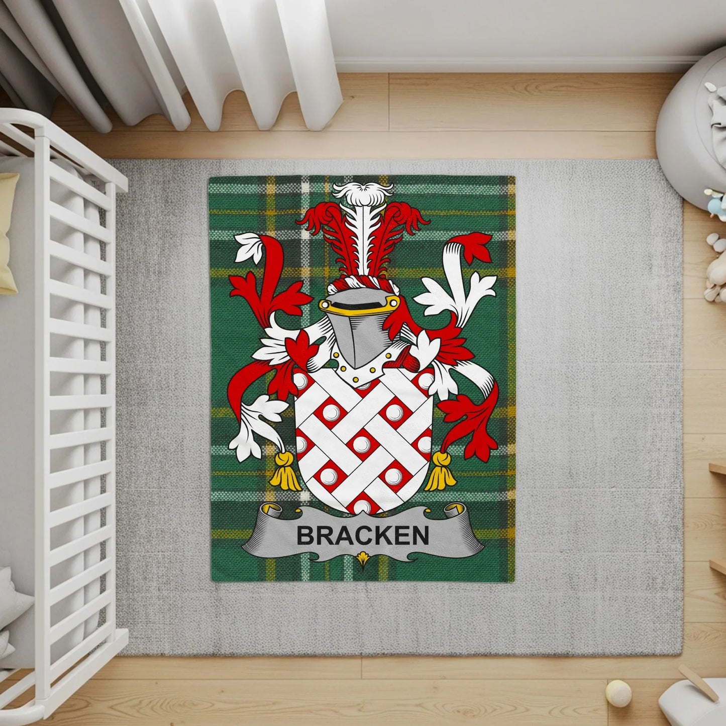 Bracken Family Crest Printed Area Rug product type