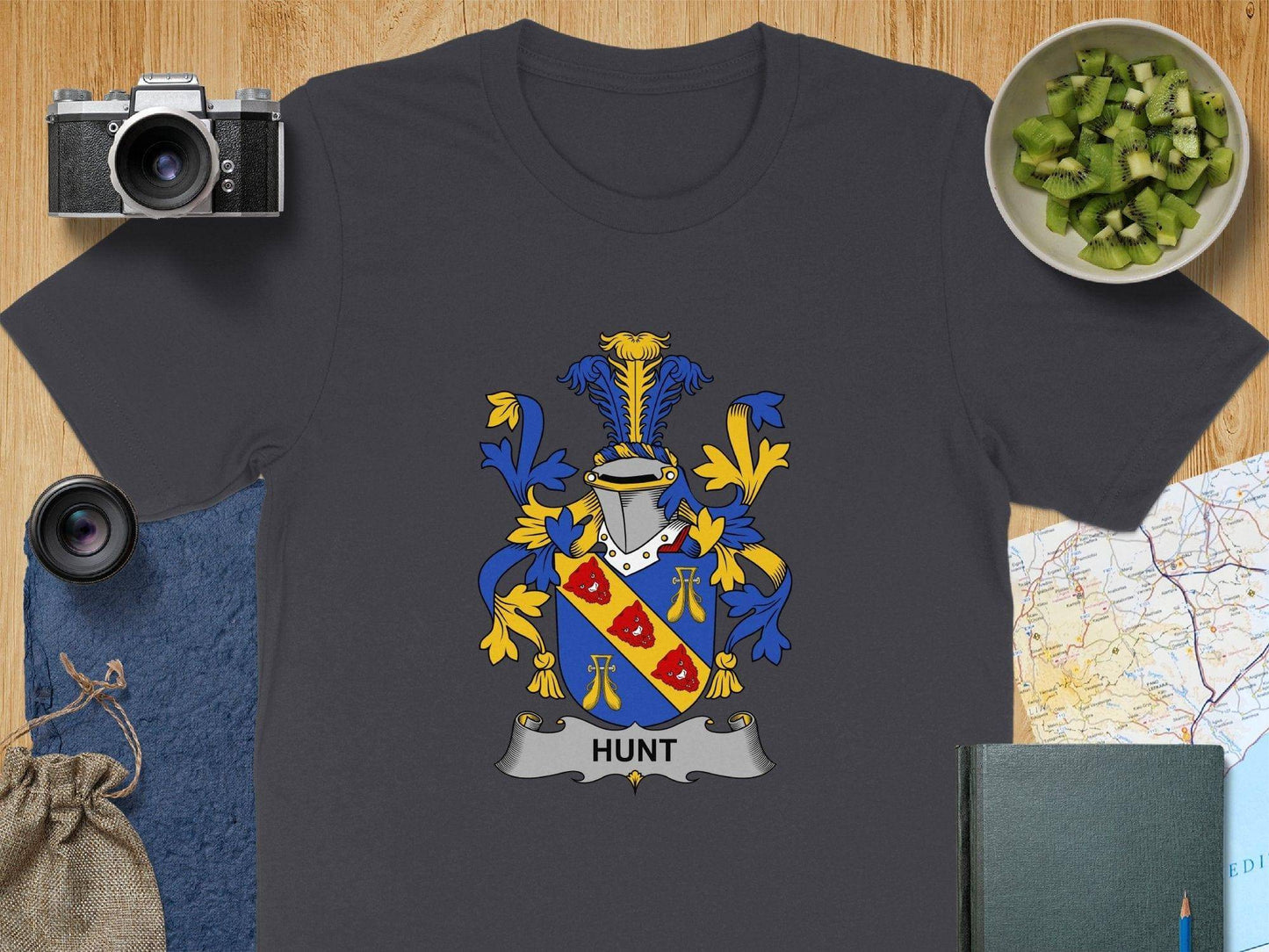 Custom Hunt Family Crest Coat of Arms Graphic T-Shirt product