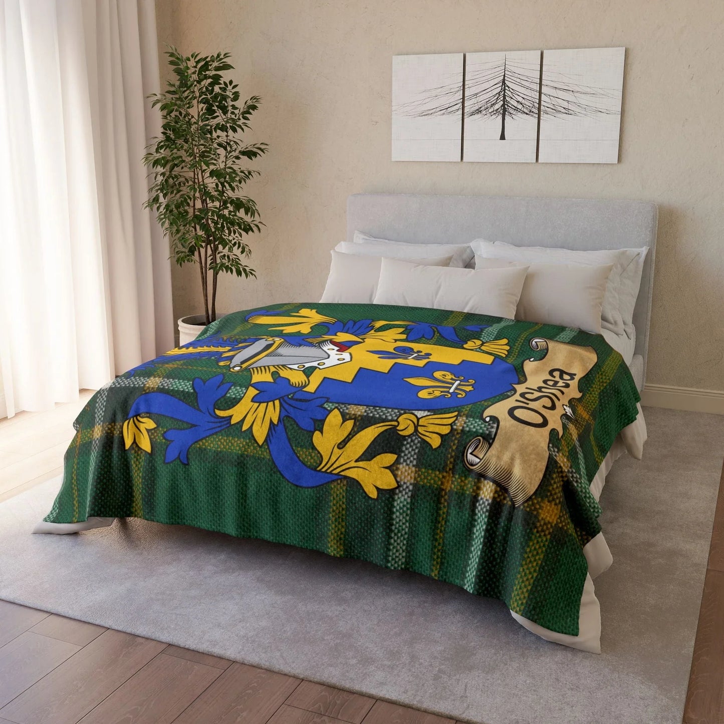 O'Shea Surname Irish Coat Of Arms Tartan Blanket